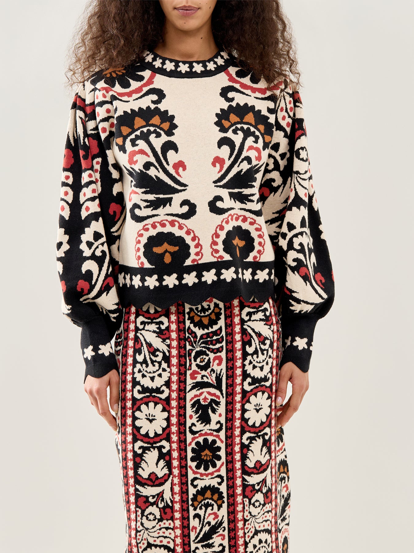 Winter Tapestry Knit Sweater Multi