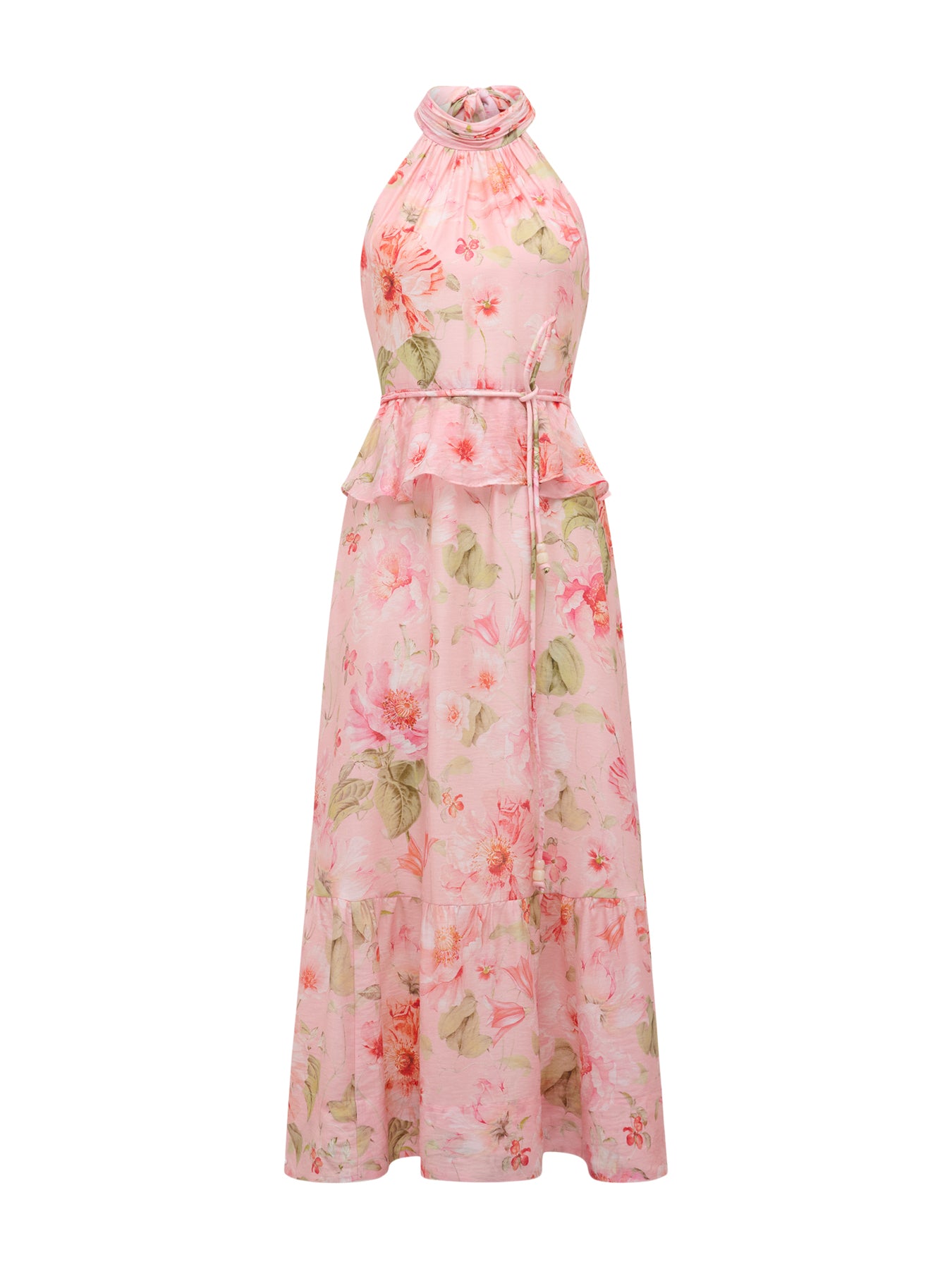 Serena Petite Halter Neck Peplum Midi Dress  Fenwick