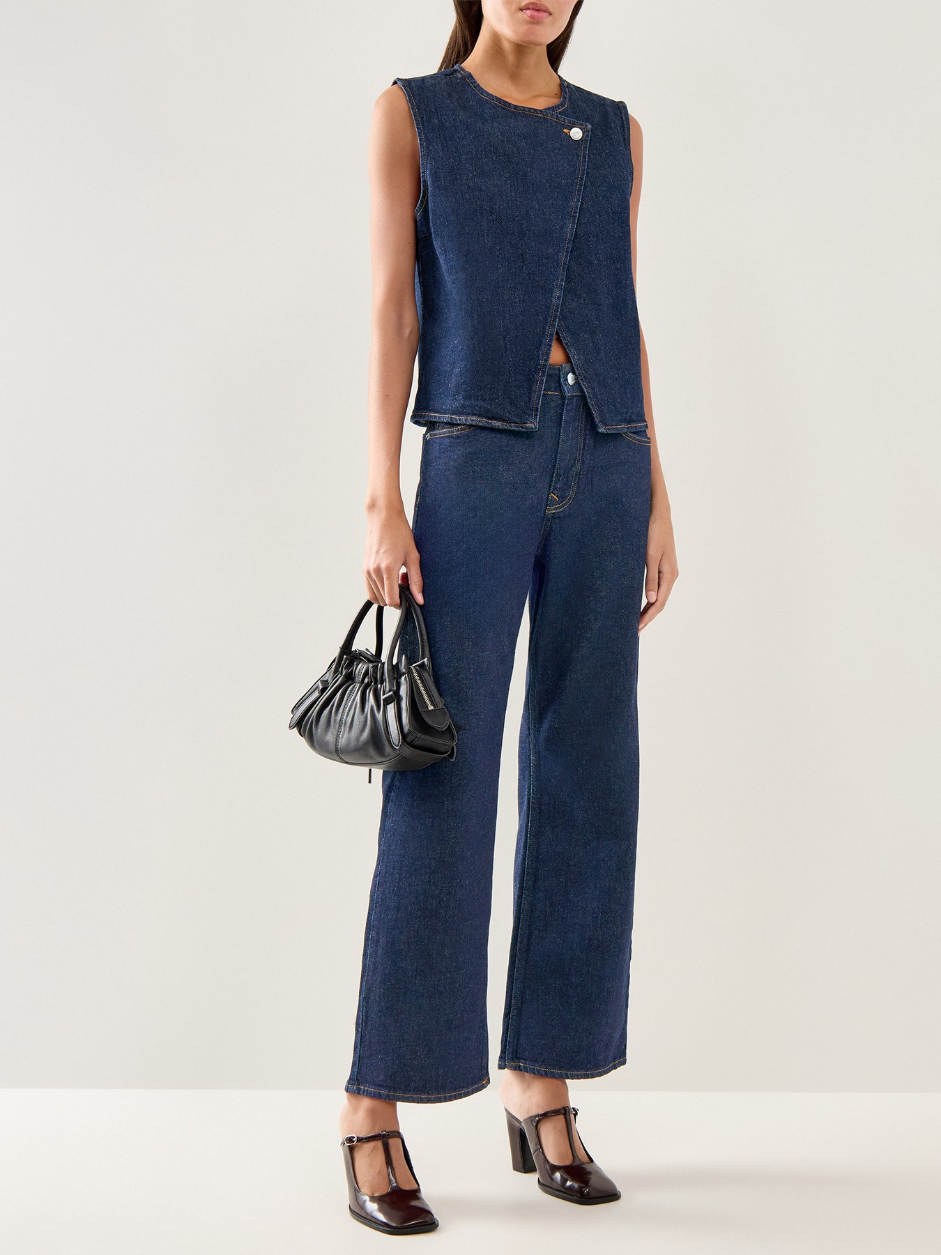 Vida Kori Denim Vest Blue