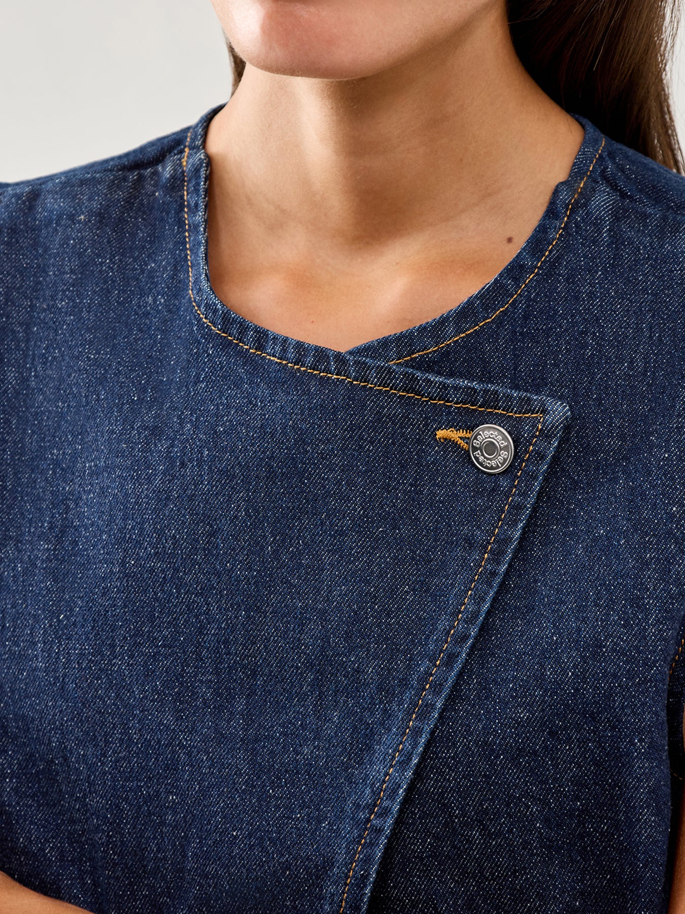 Vida Kori Denim Vest Blue