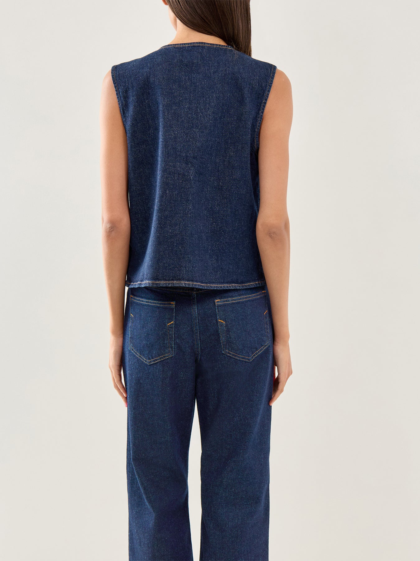 Vida Kori Denim Vest Blue