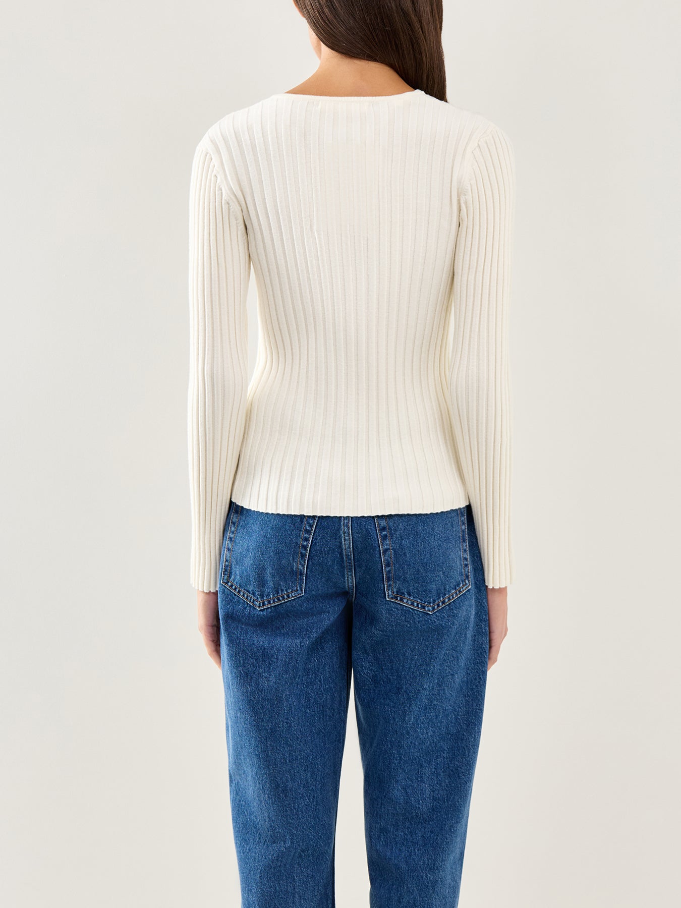 Helen Knit Button Top Beige