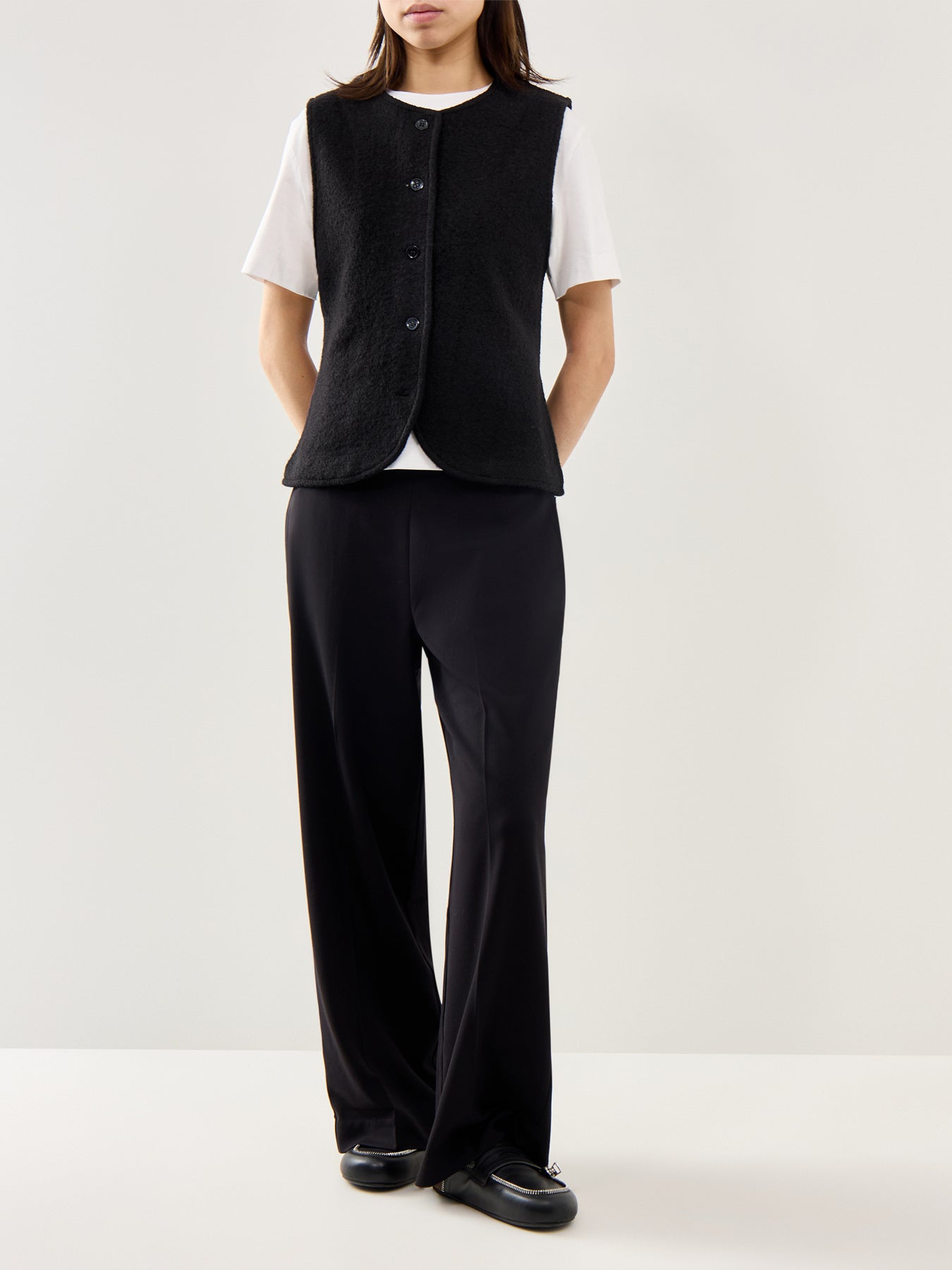 Darla Knit Button Vest Black