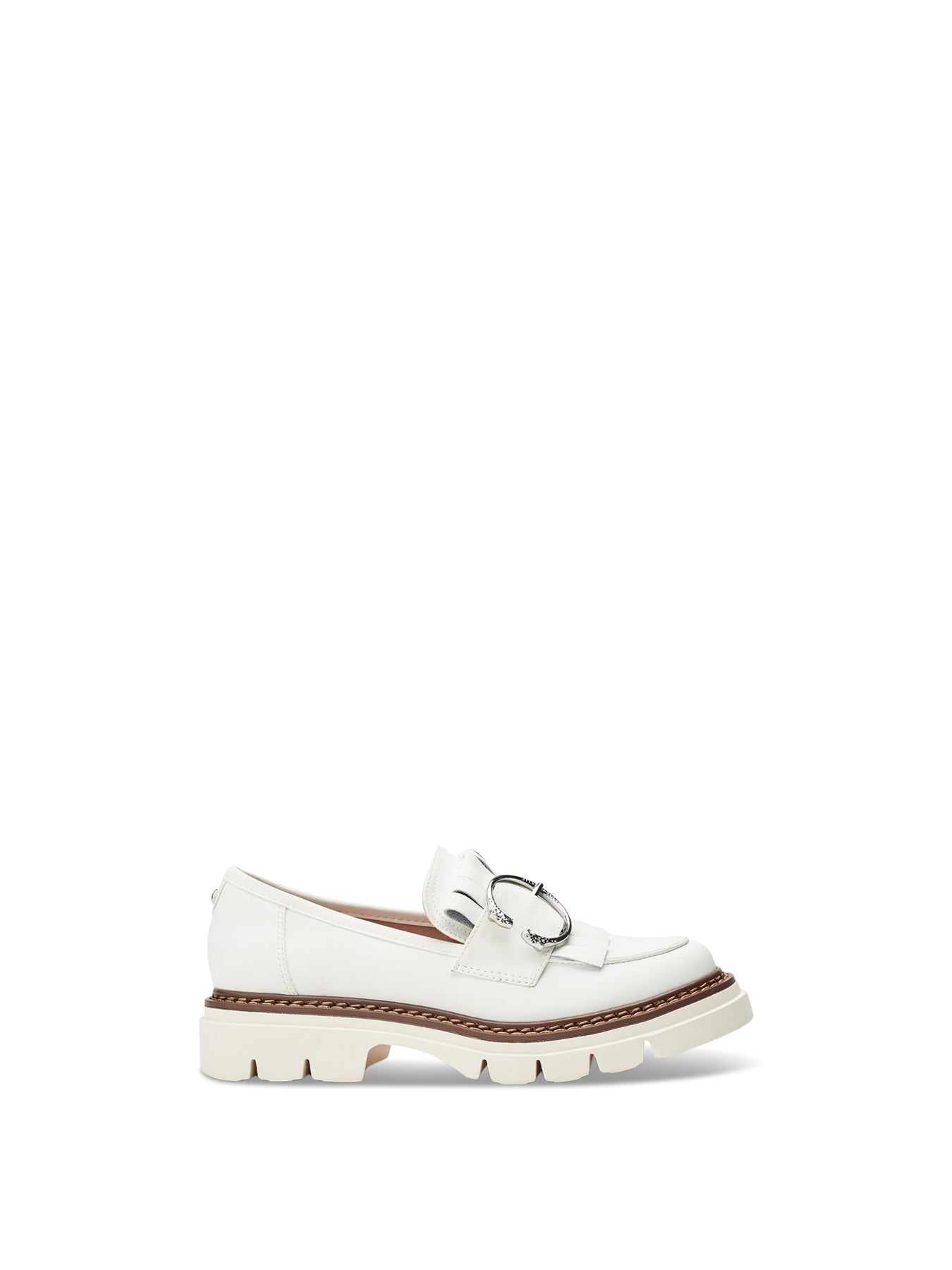White Dallia Chunky Tassel Loafers