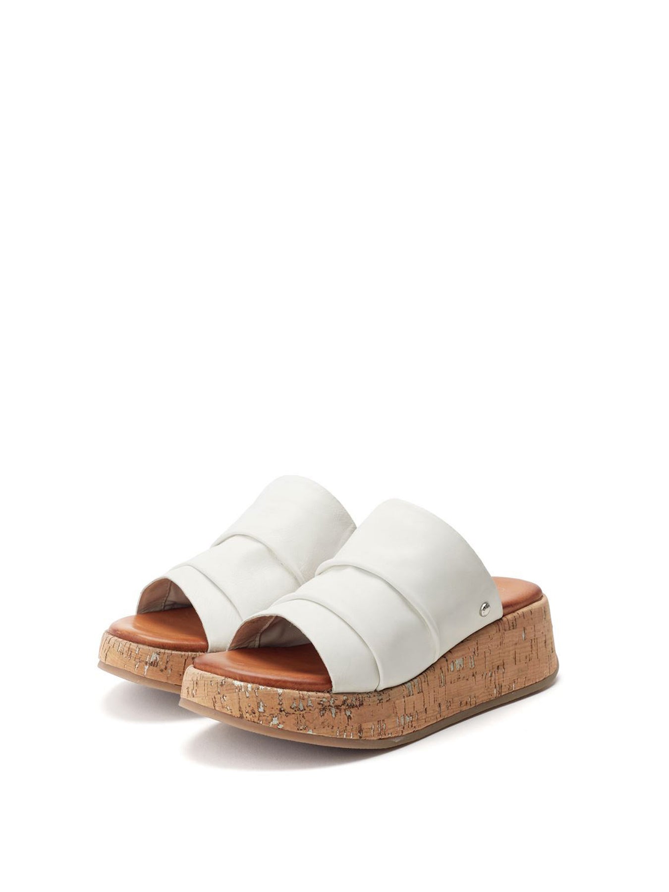 White Kalimeres Ruched Sandals
