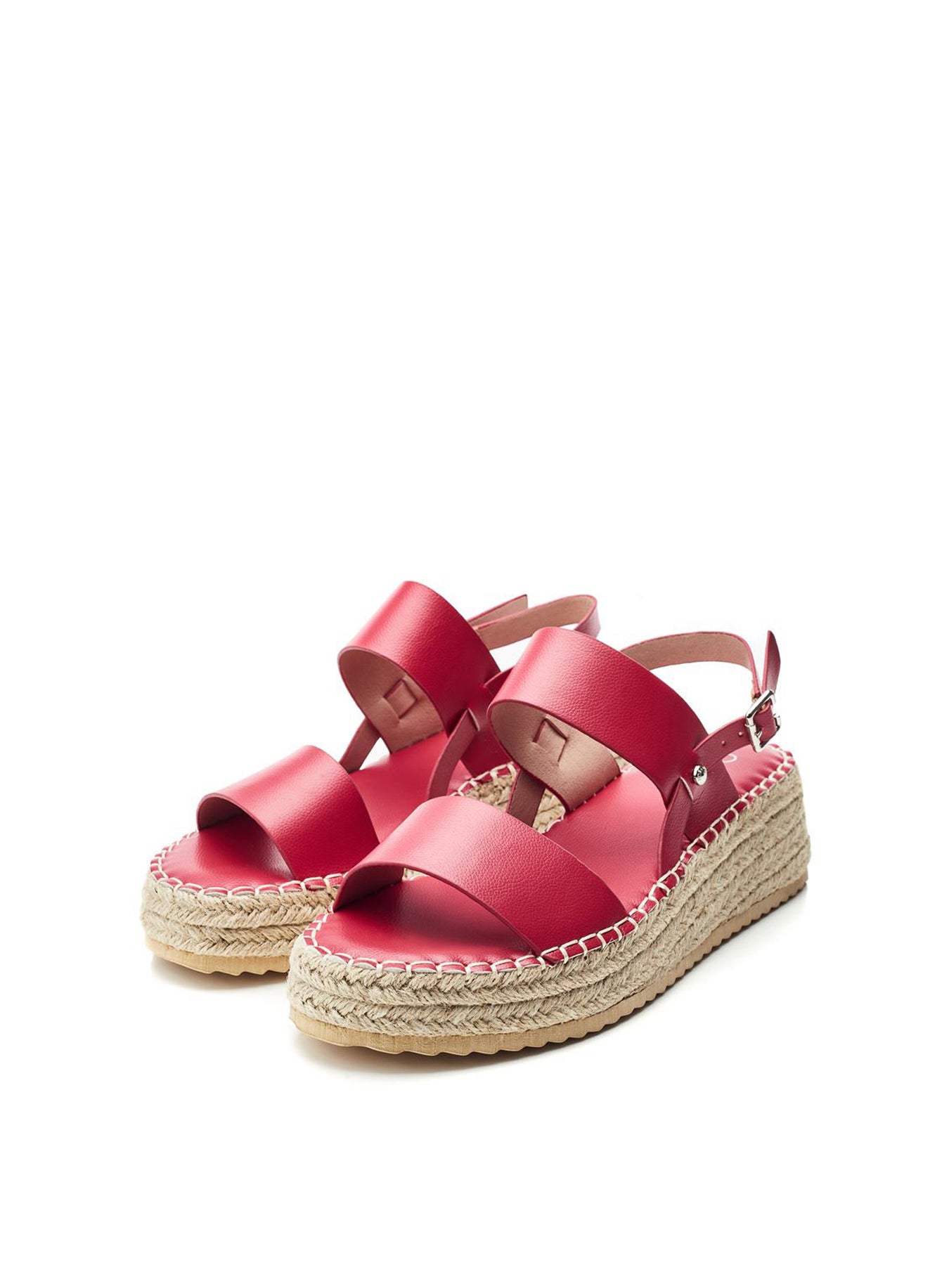 Pink Nashay Raffia Wedge Sandals