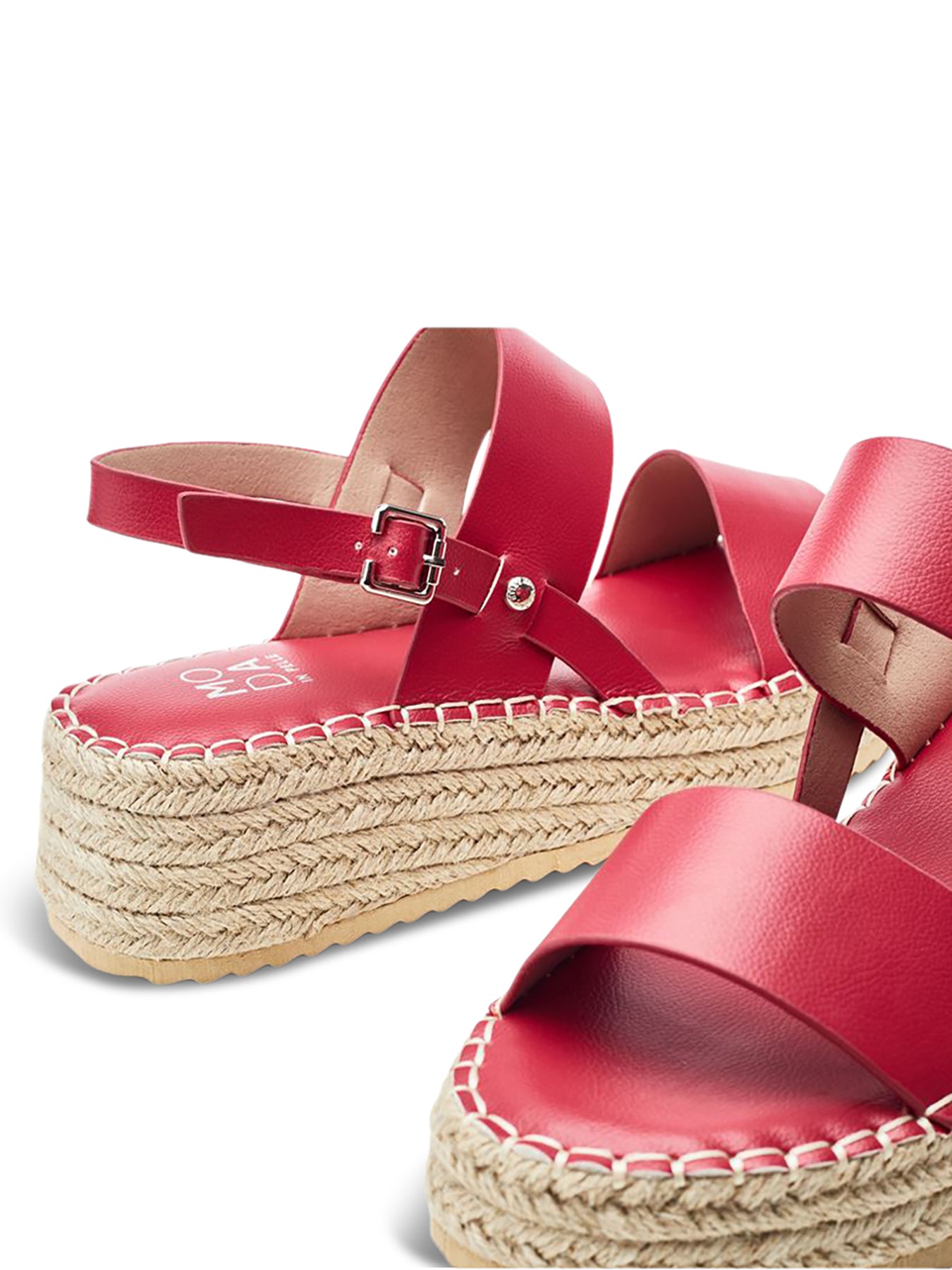 Pink Nashay Raffia Wedge Sandals
