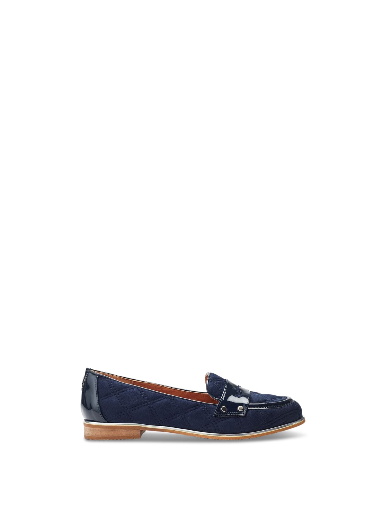Navy Fiorela Quilted Loafers