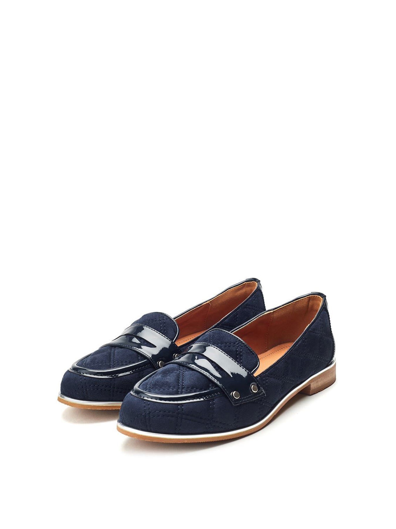 Navy Fiorela Quilted Loafers