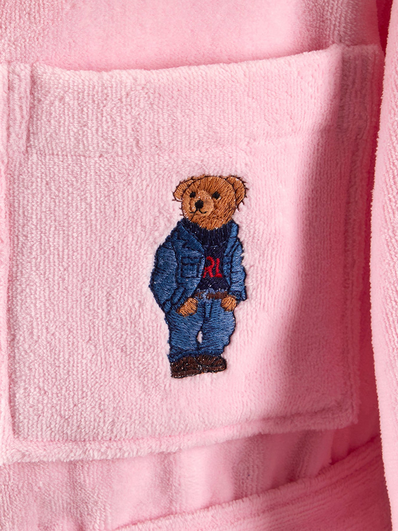 Denim Bear Bathrobe Pink