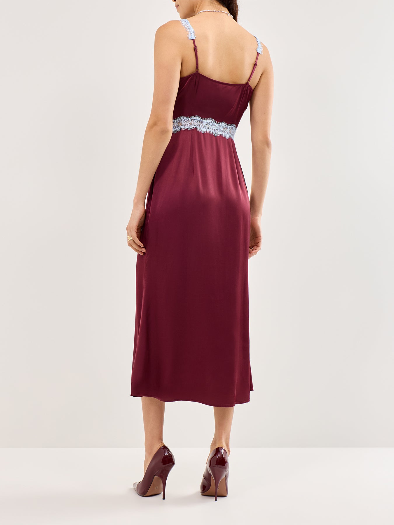 Blue & Burgundy Mimi Dress Burgundy