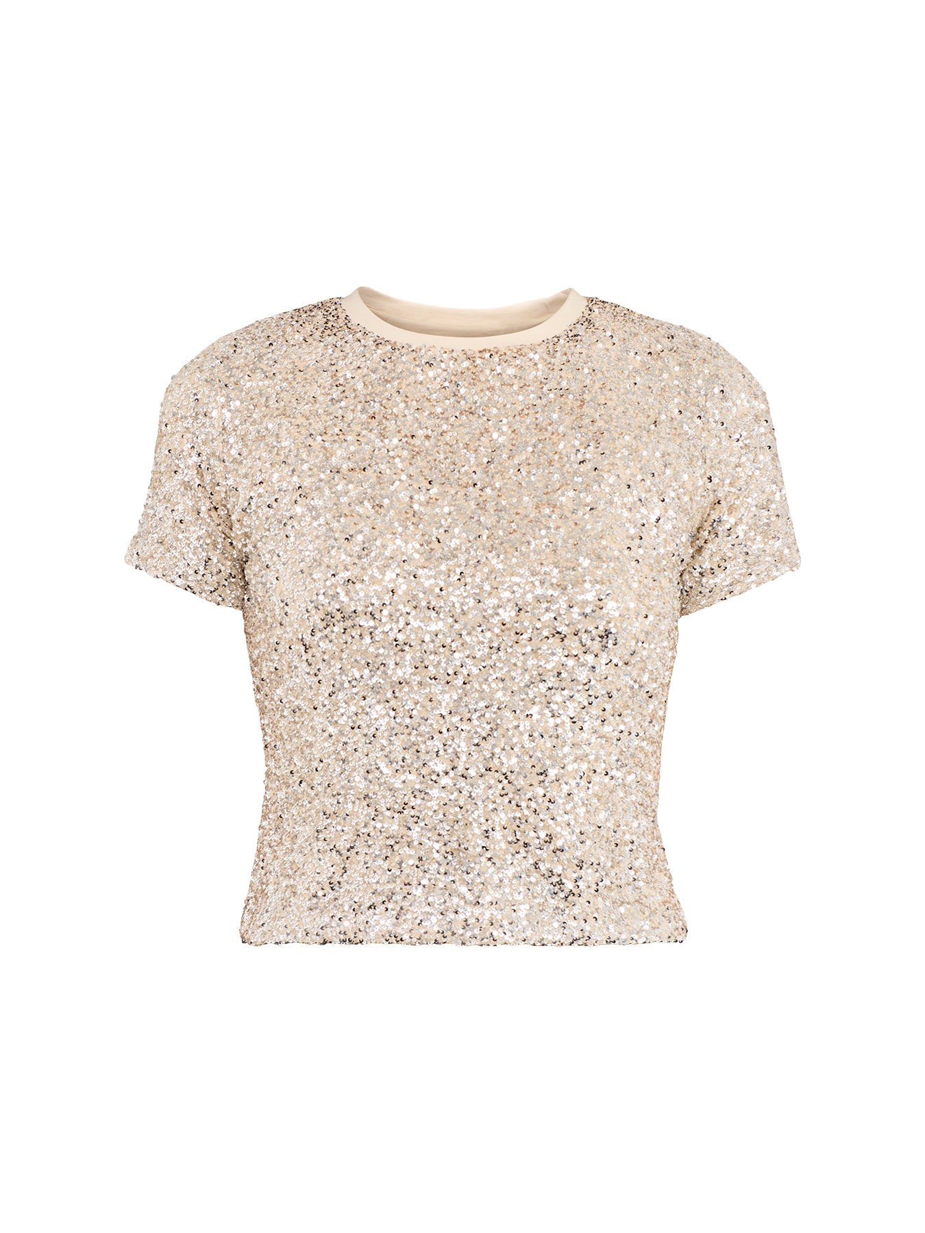 Silver Sequin Short Sleeve T-Shirt