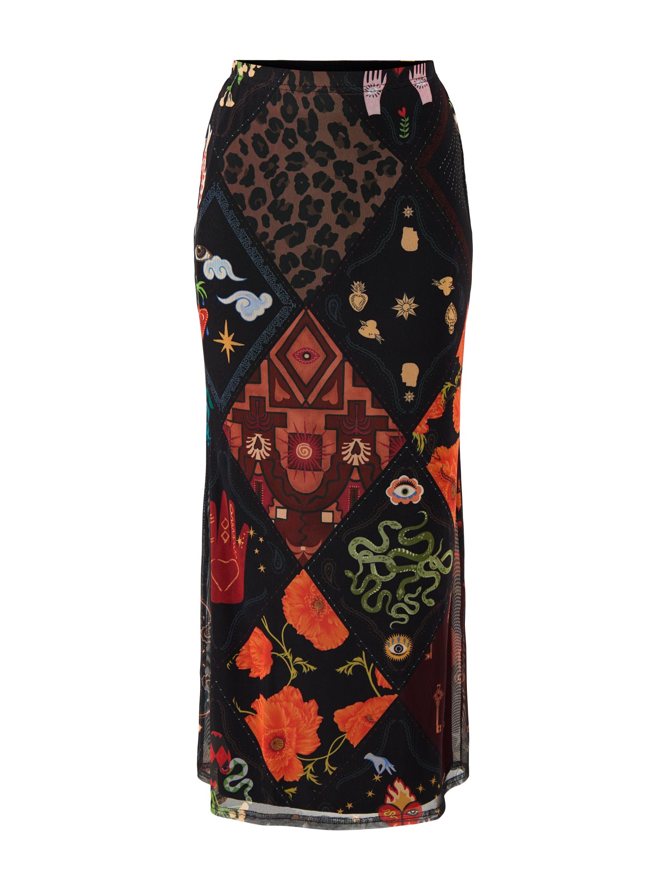 Black Night Garden Mesh Dorris Skirt Black