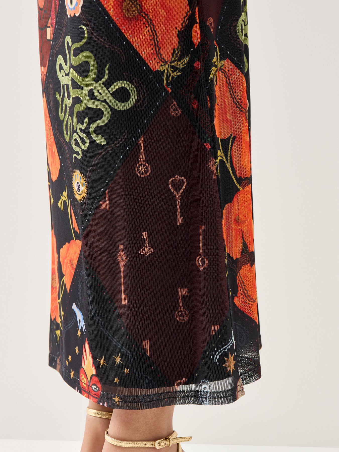 Black Night Garden Mesh Dorris Skirt Black