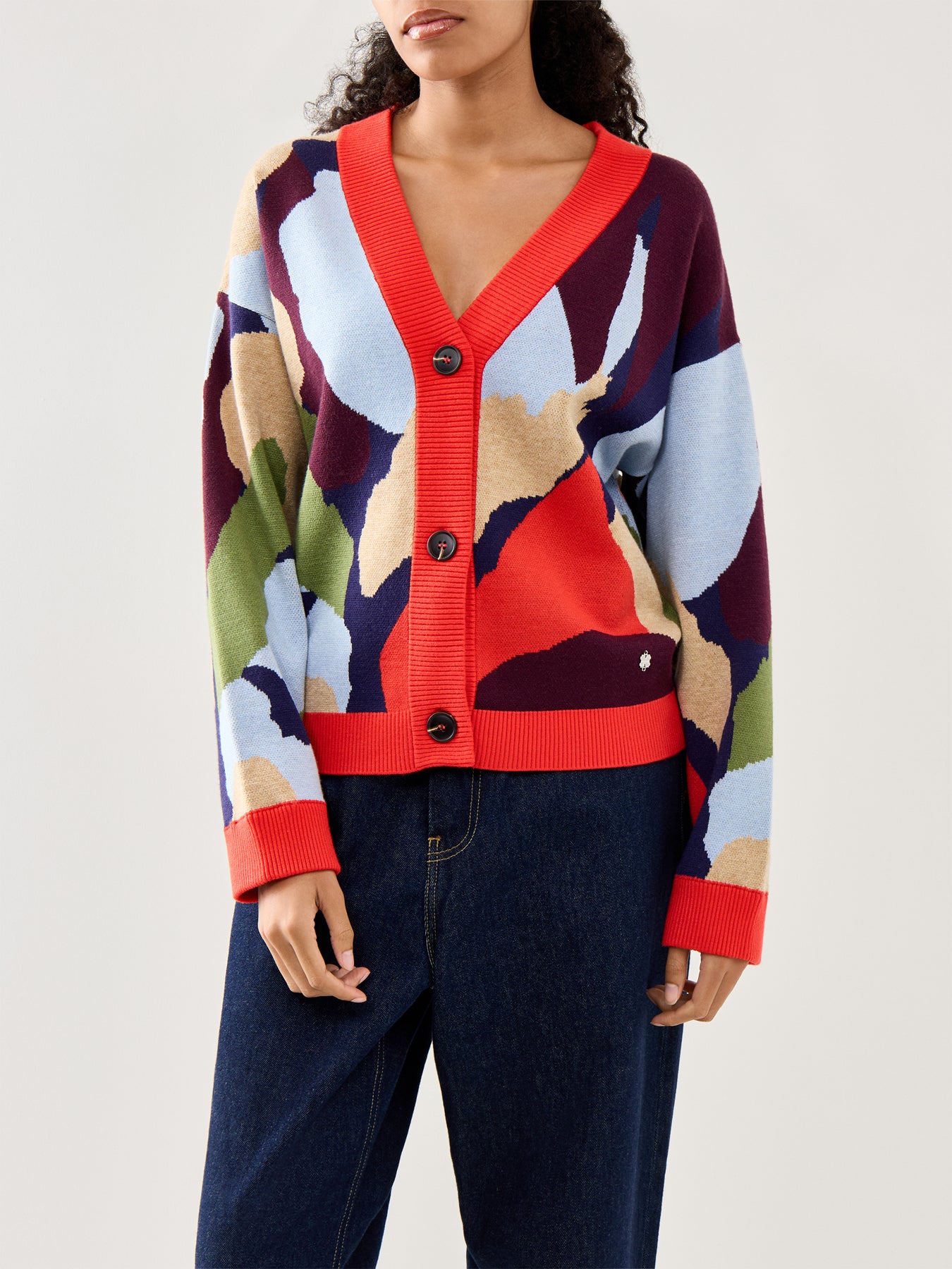 Navy Abstract Callie Cardigan