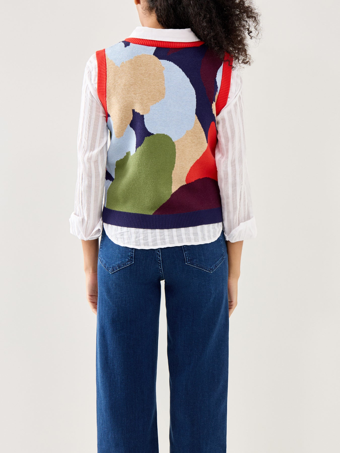 Navy Abstract Fringe Tank