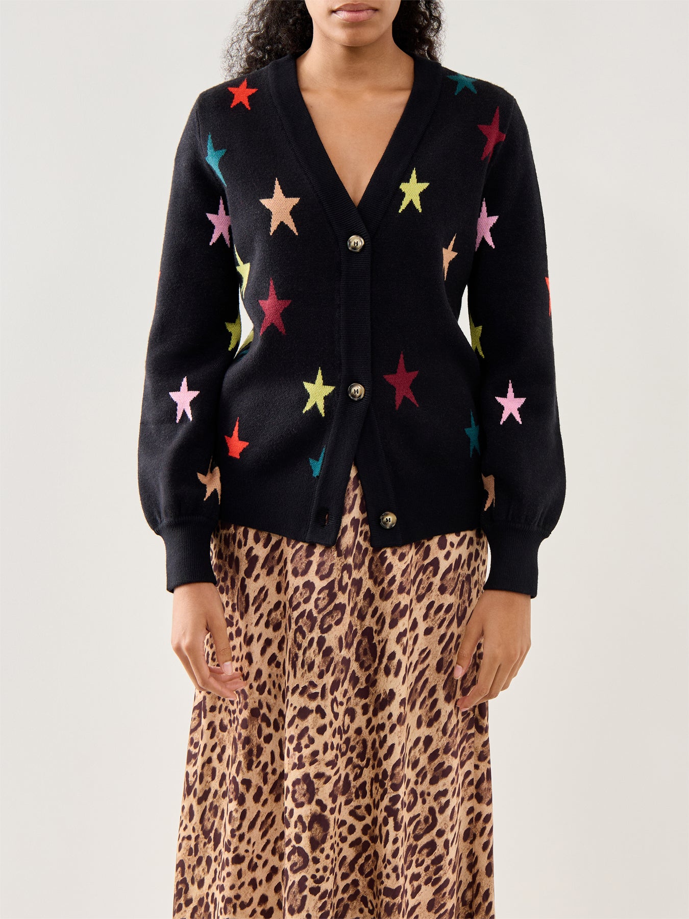 Star Cardigan Black
