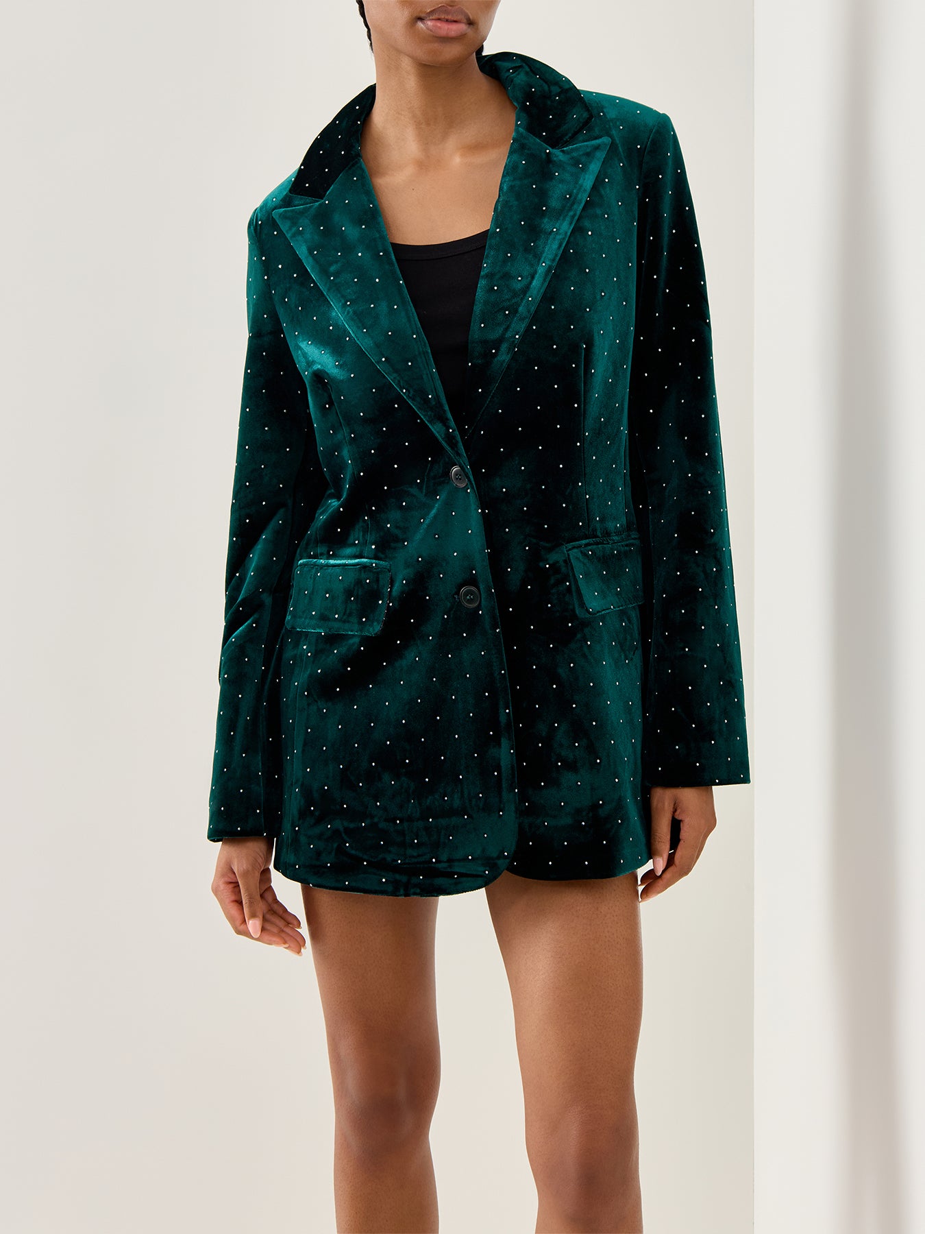 Velvet Blazer Green