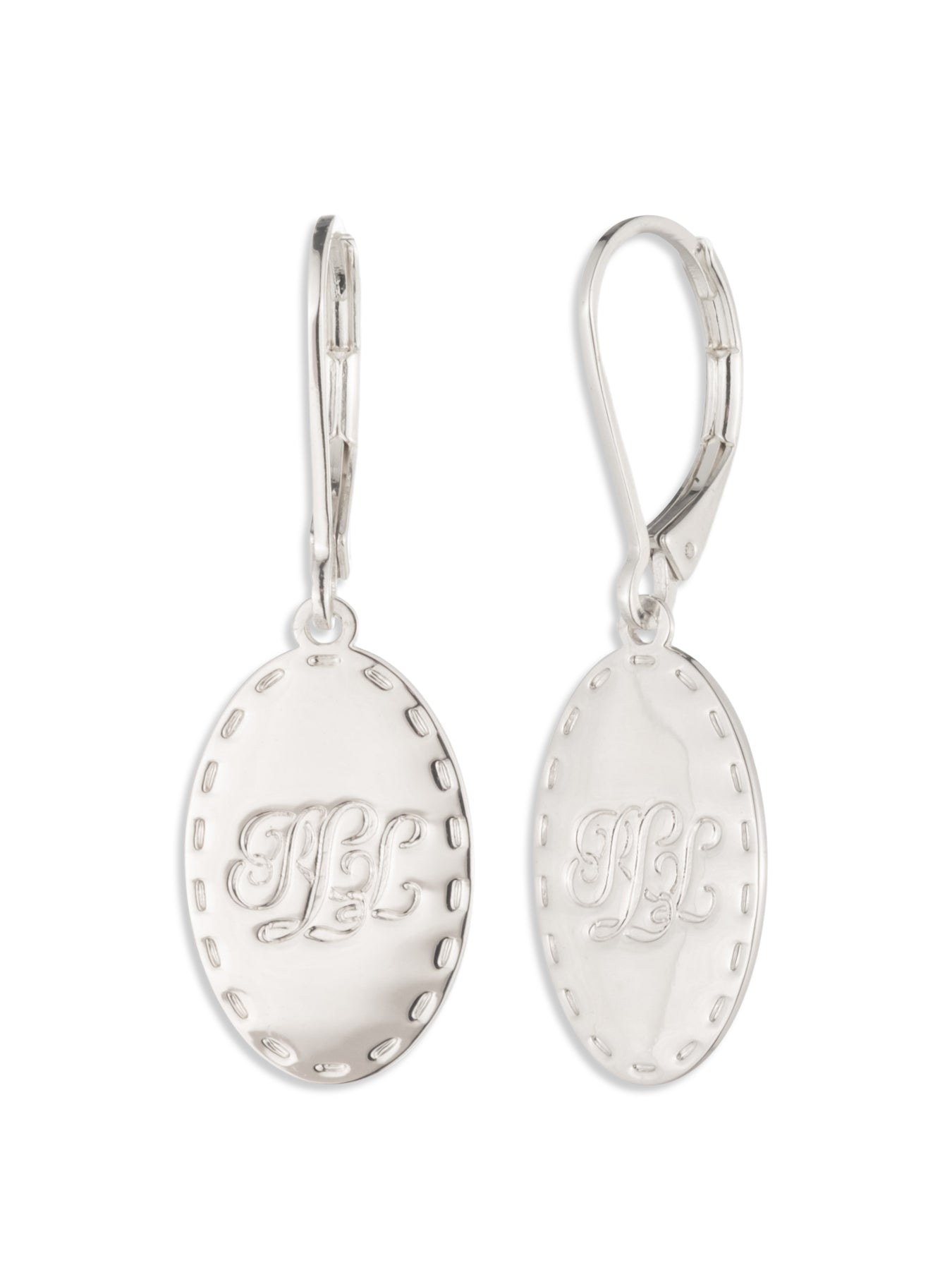 Logo Drop Earrings Silver