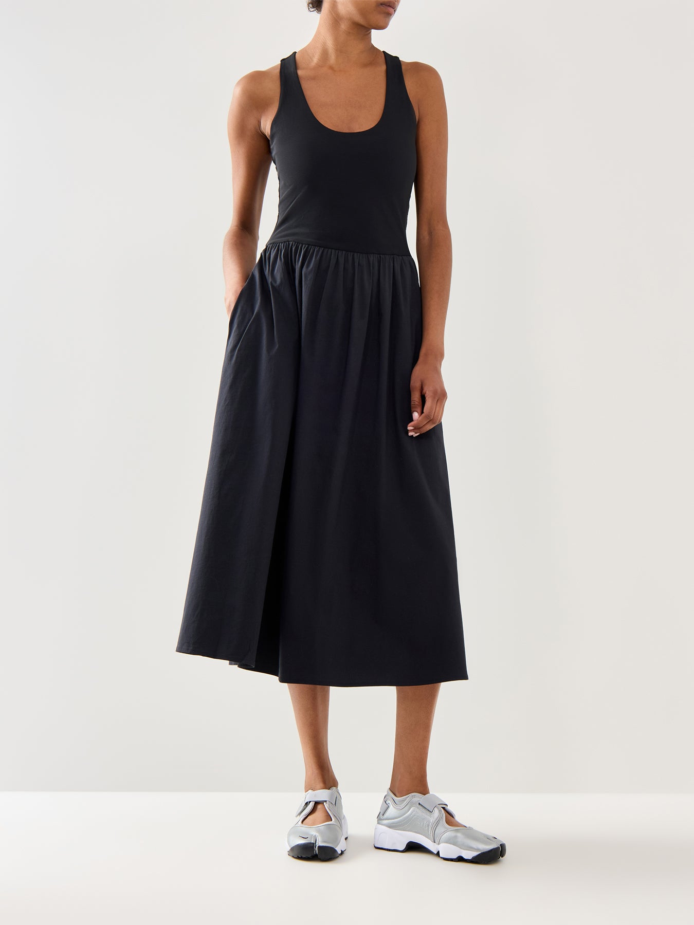 Explorer Ribbed Racer Dress Black