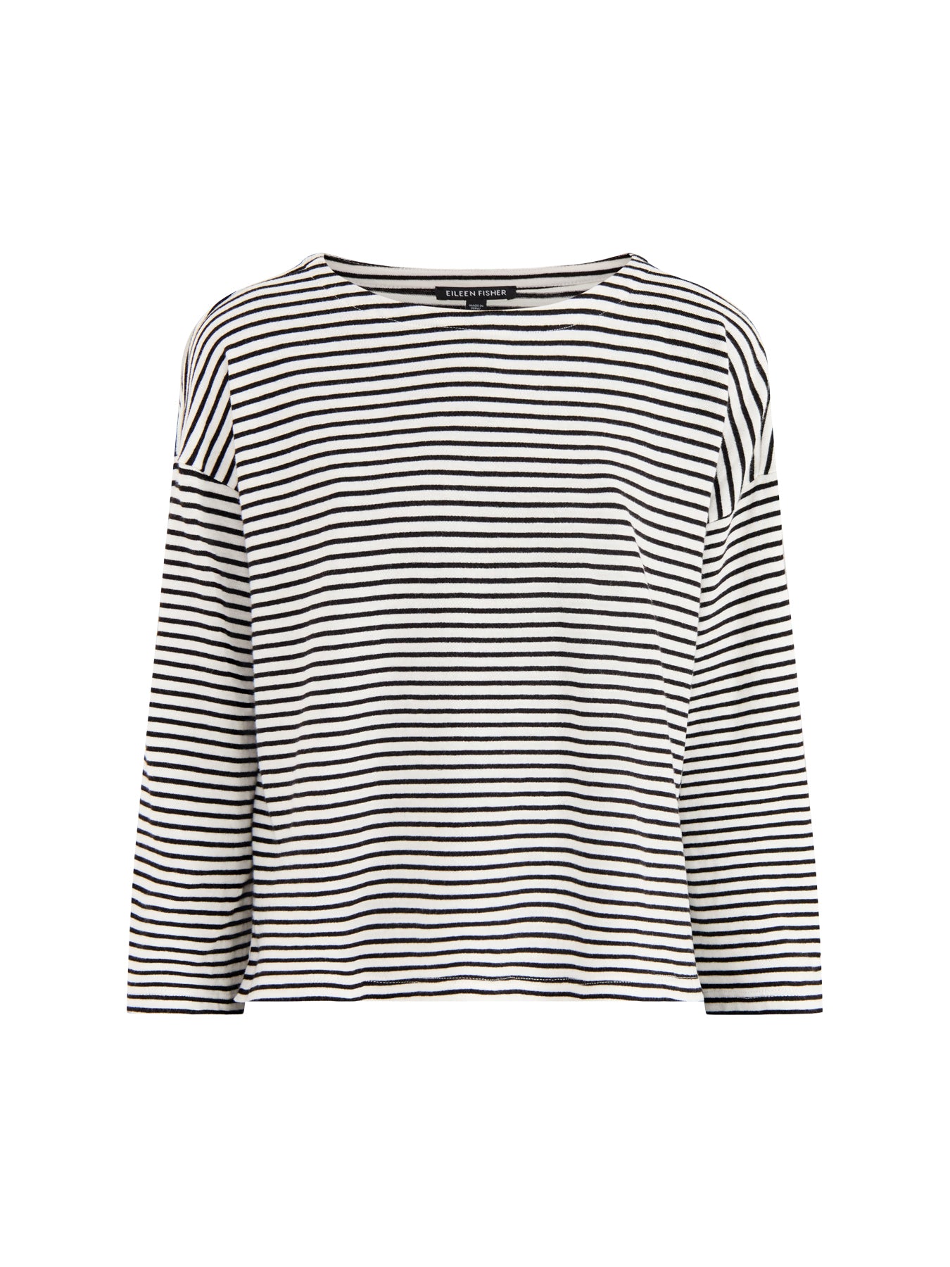 Bateau Neck Bracelet Sleeve Top White/Black