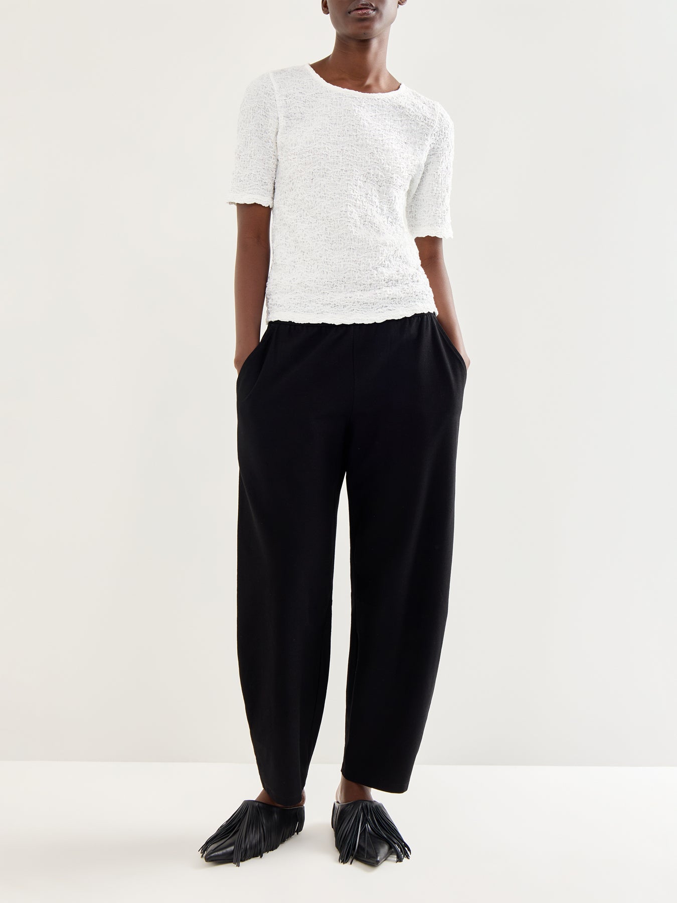 Crew Neck Snug Top Ivory