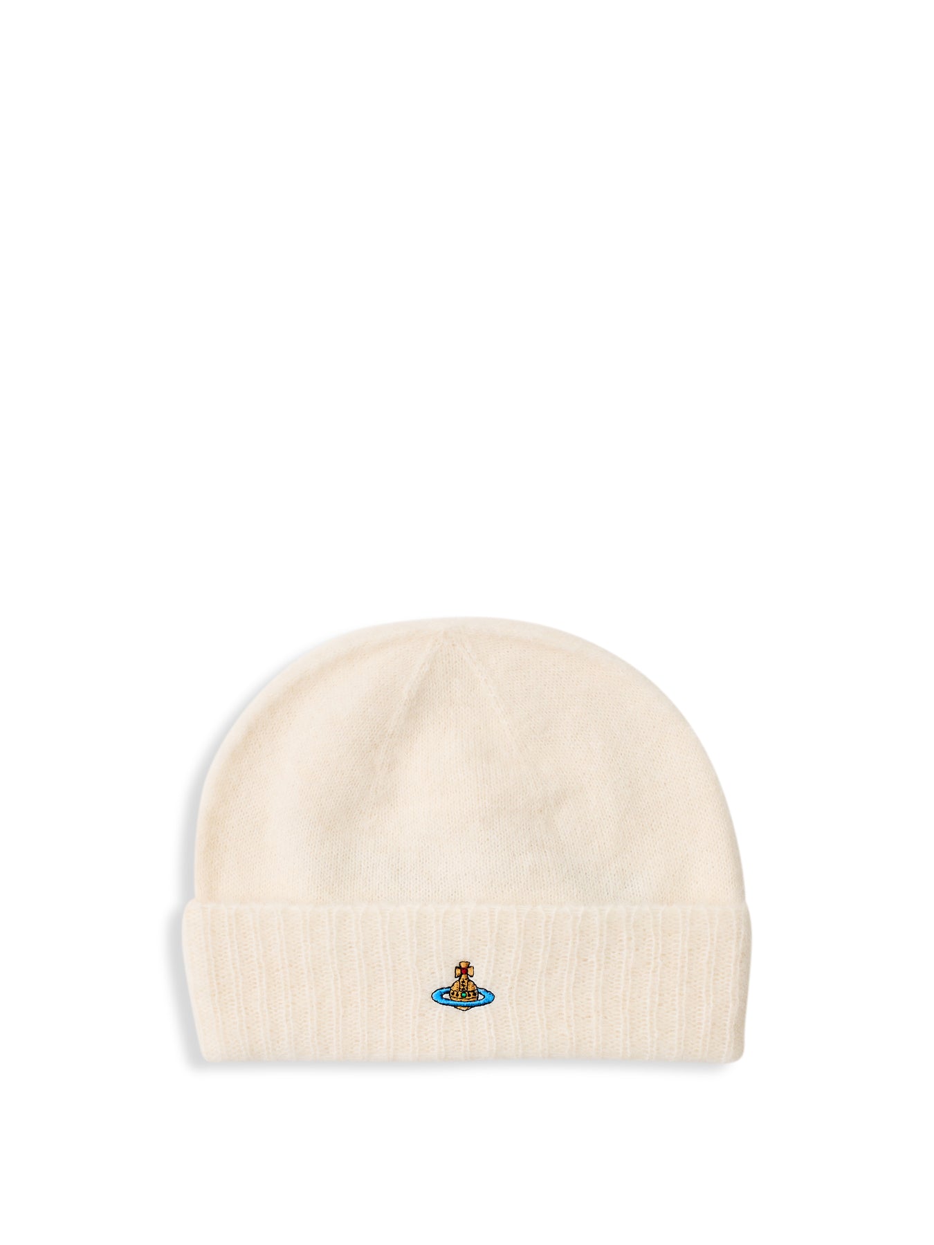 Fluffy Mohair Mix Beanie in White