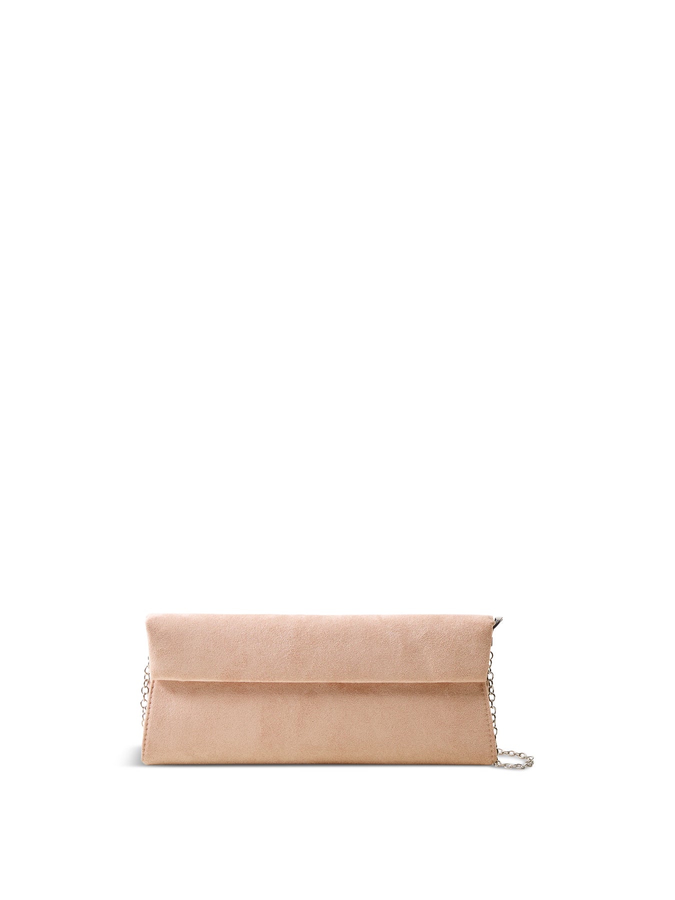 Suede Foldover Clutch Brown