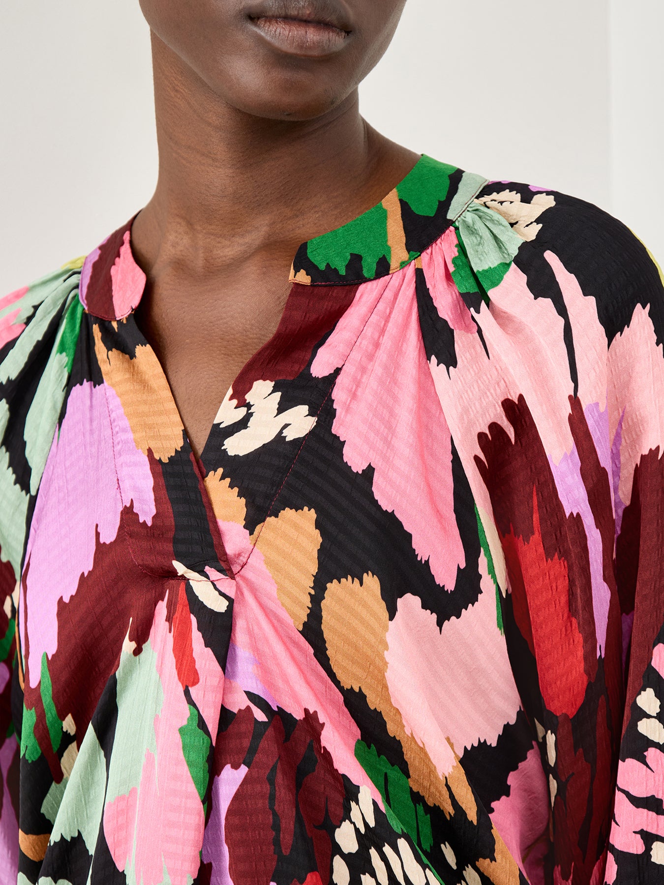 Large Floral Collage Top Multi