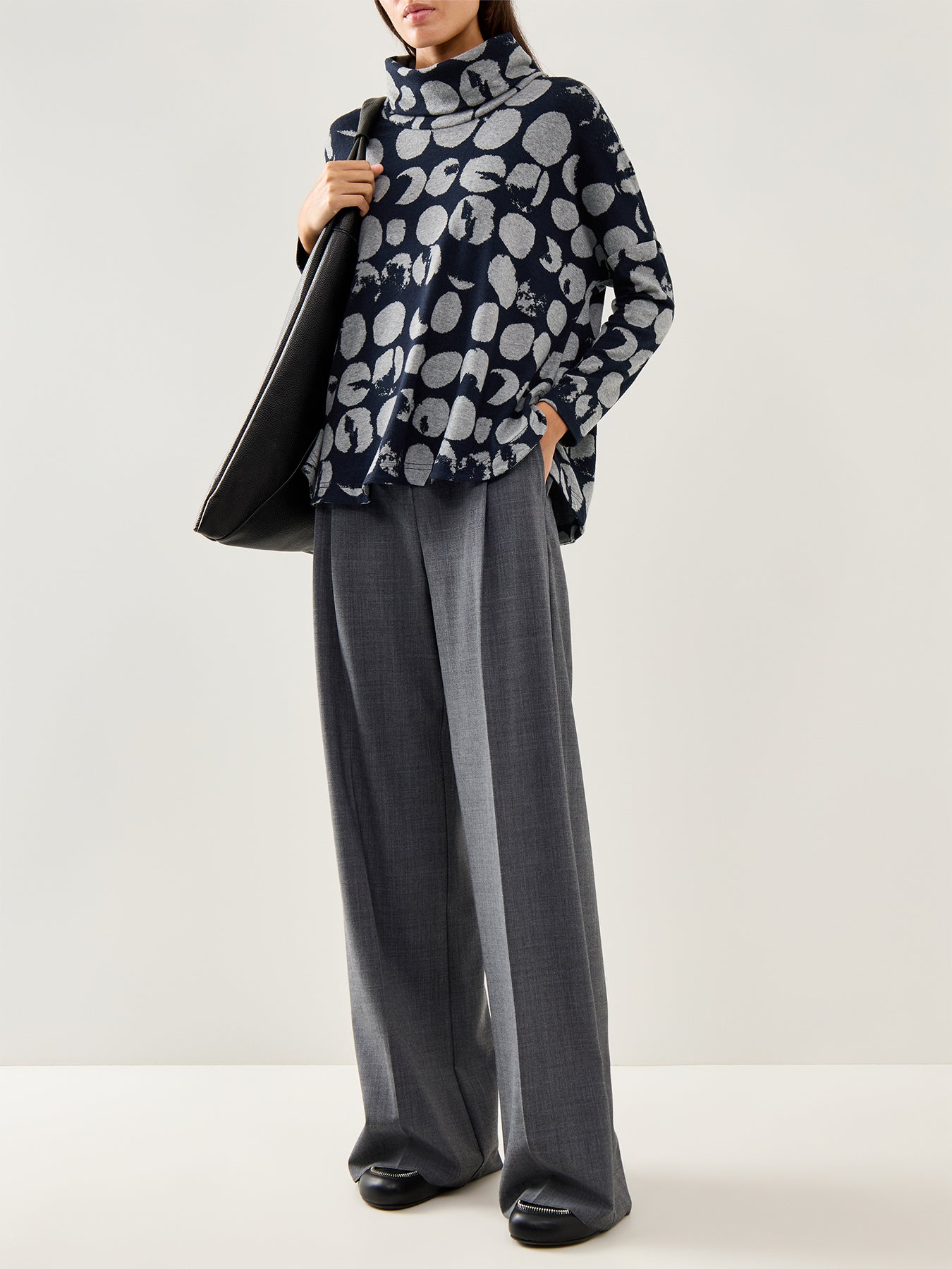 Textured Jersey Boxy Top Grey