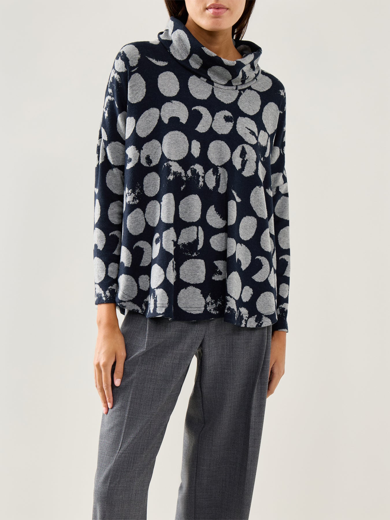 Textured Jersey Boxy Top Grey