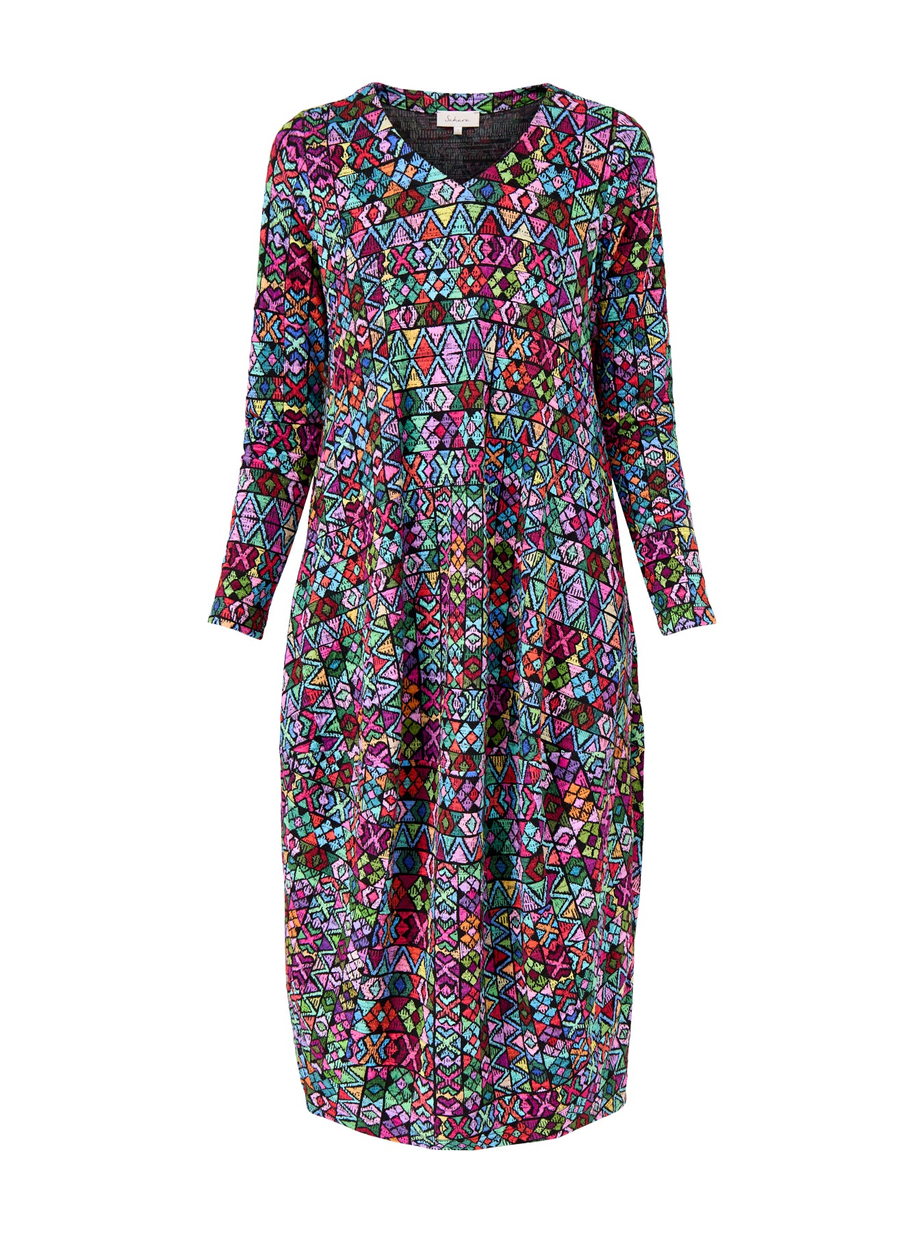 Peruvian Stitch Patchwork Dress Multi