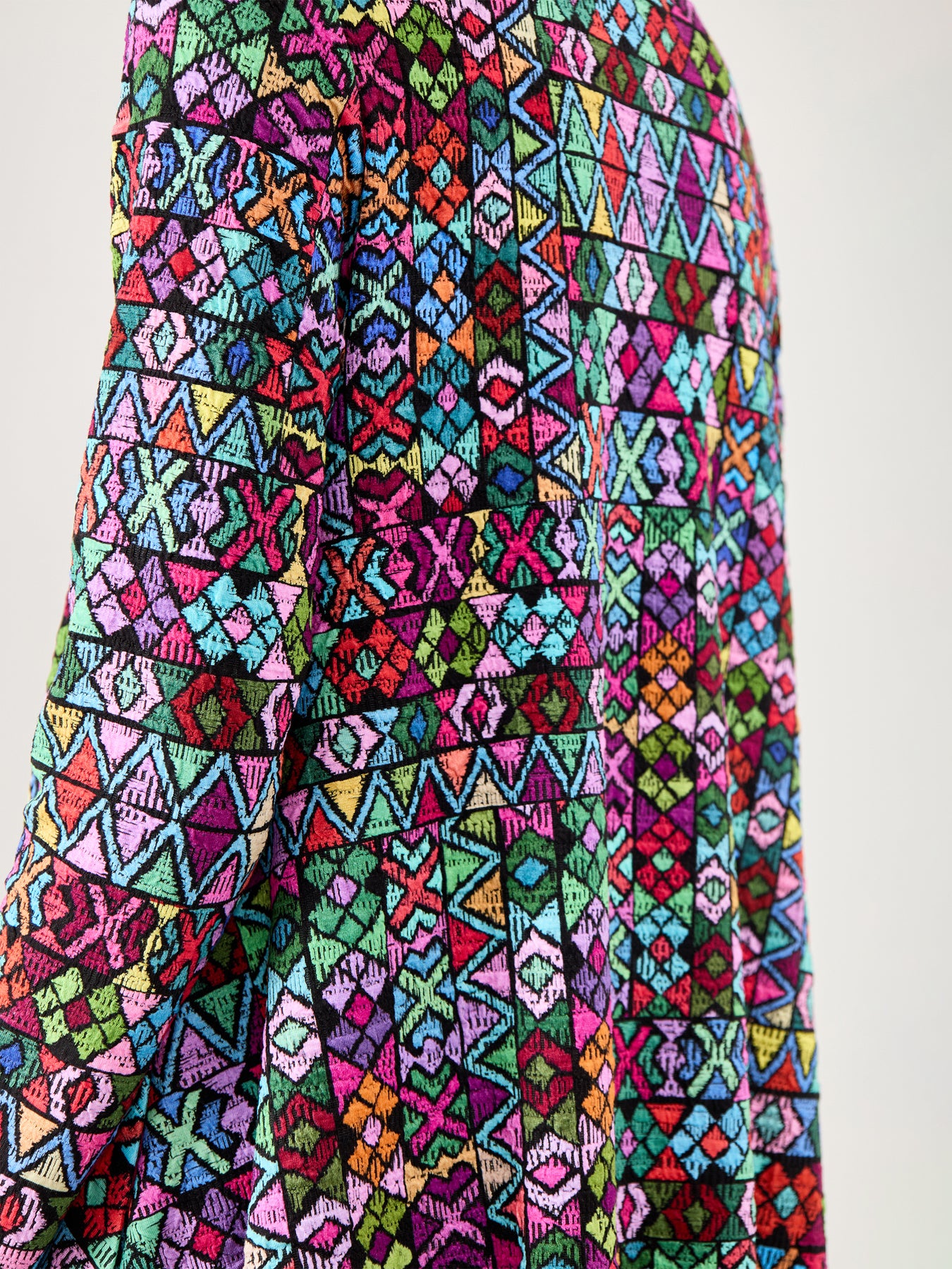 Peruvian Stitch Patchwork Dress Multi