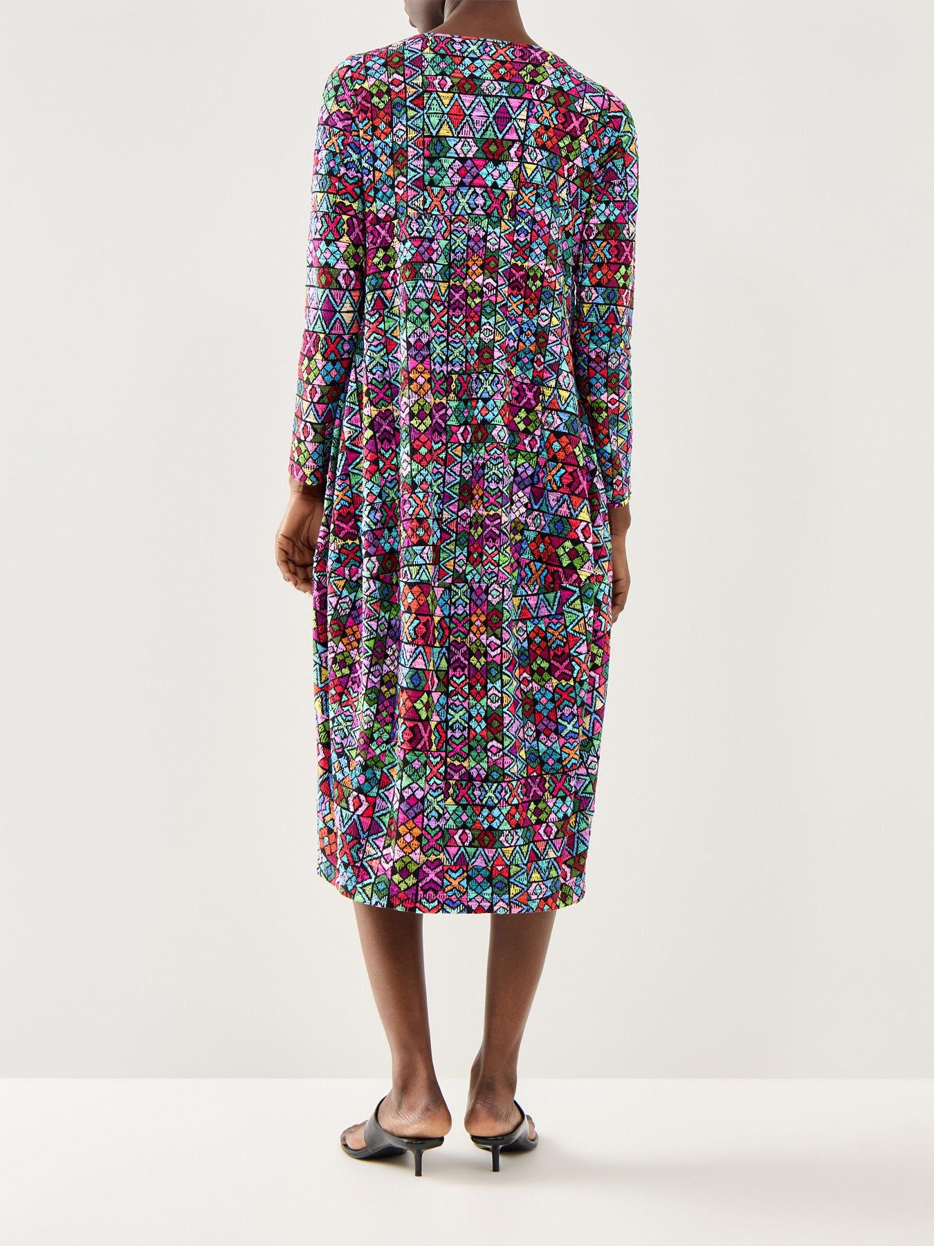 Peruvian Stitch Patchwork Dress Multi