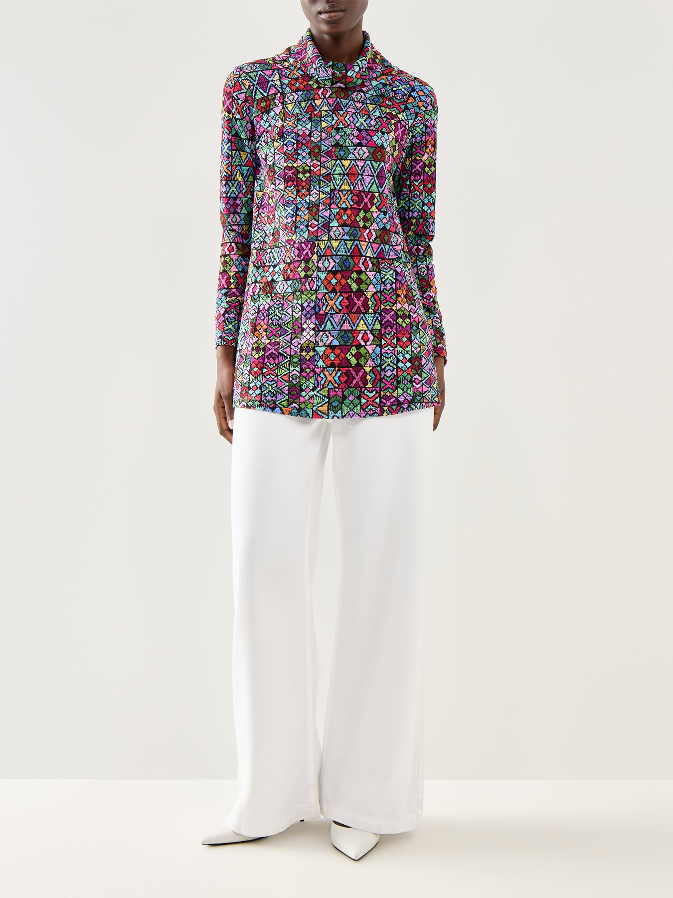 Peruvian Stitch Patchwork Top Multi