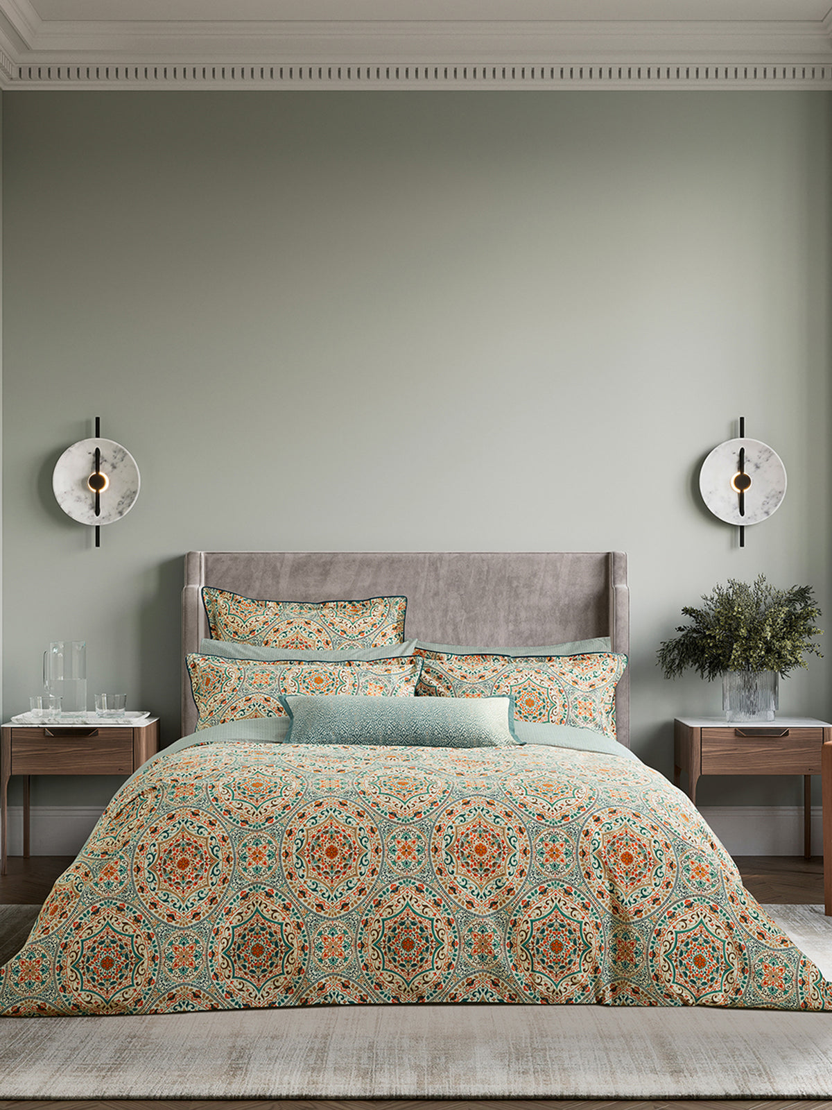 Addison Cover Set Gold & Teal