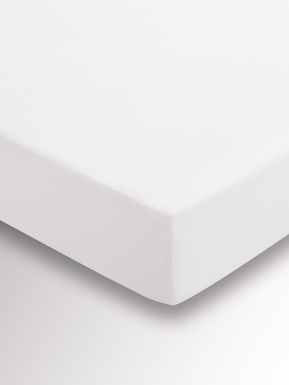 White Brushed Cotton Fitted Sheet Single