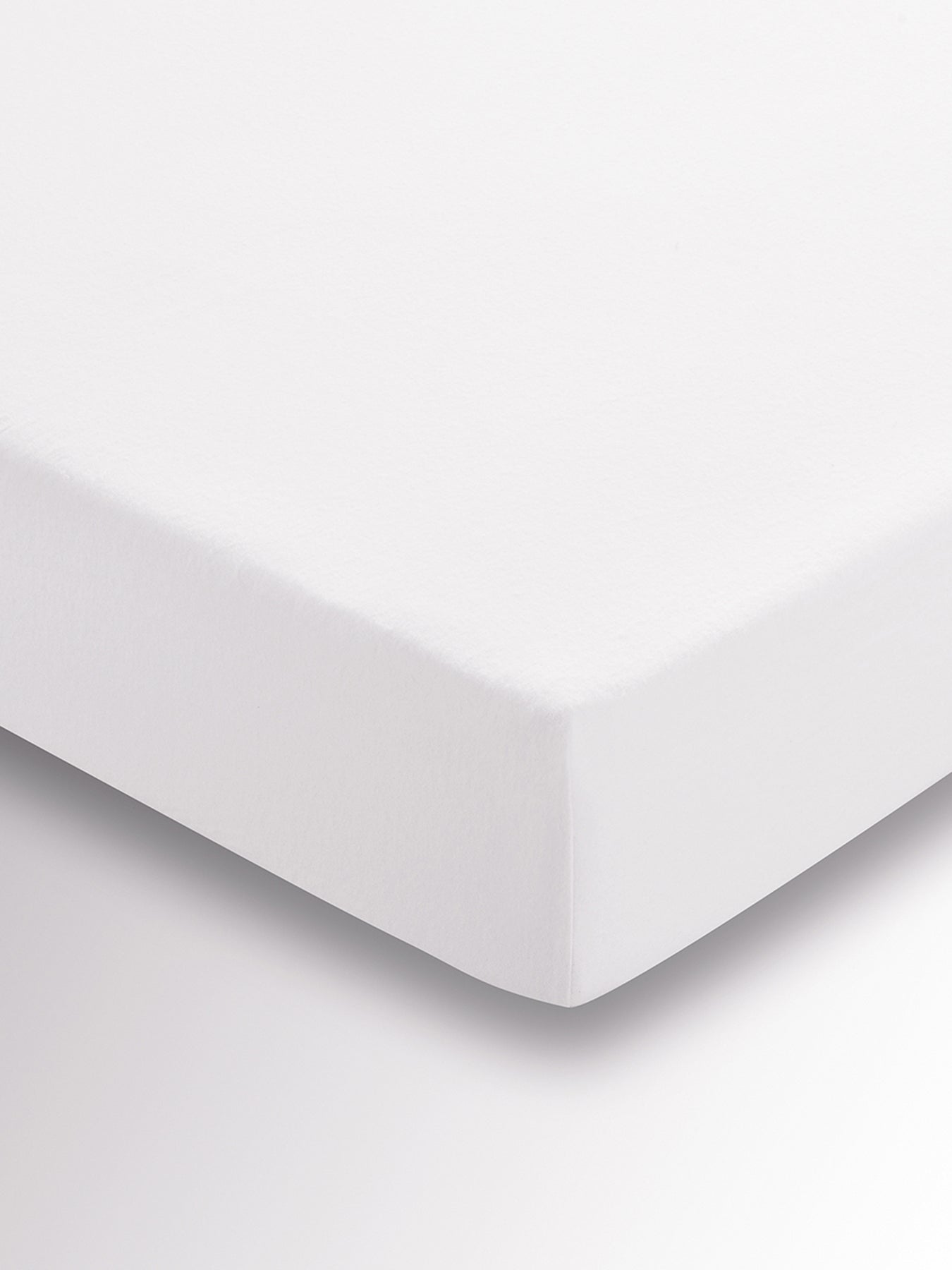 White Brushed Cotton Fitted Sheet Superking