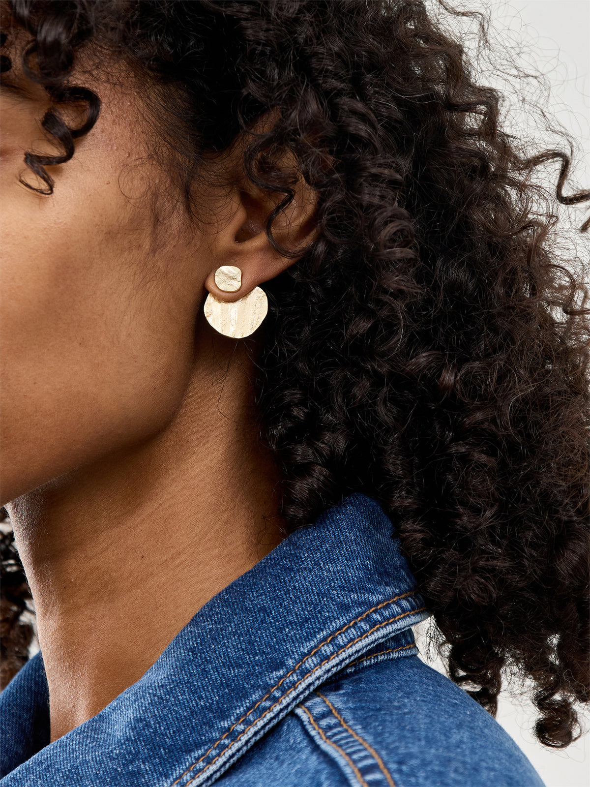 Riva Double Disc Earrings Gold