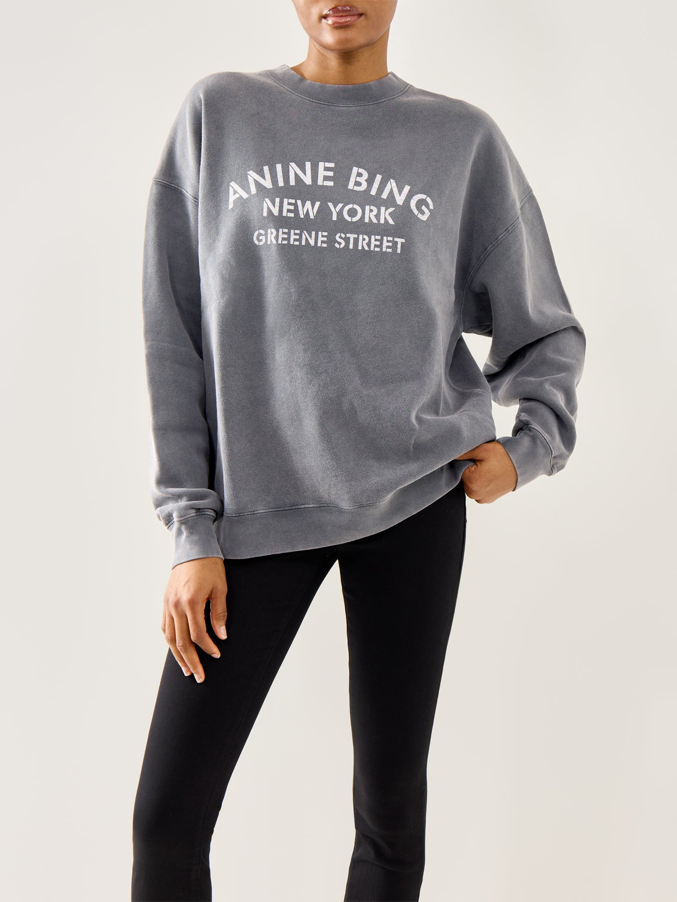 Miles Sweatshirt NY Washed Black