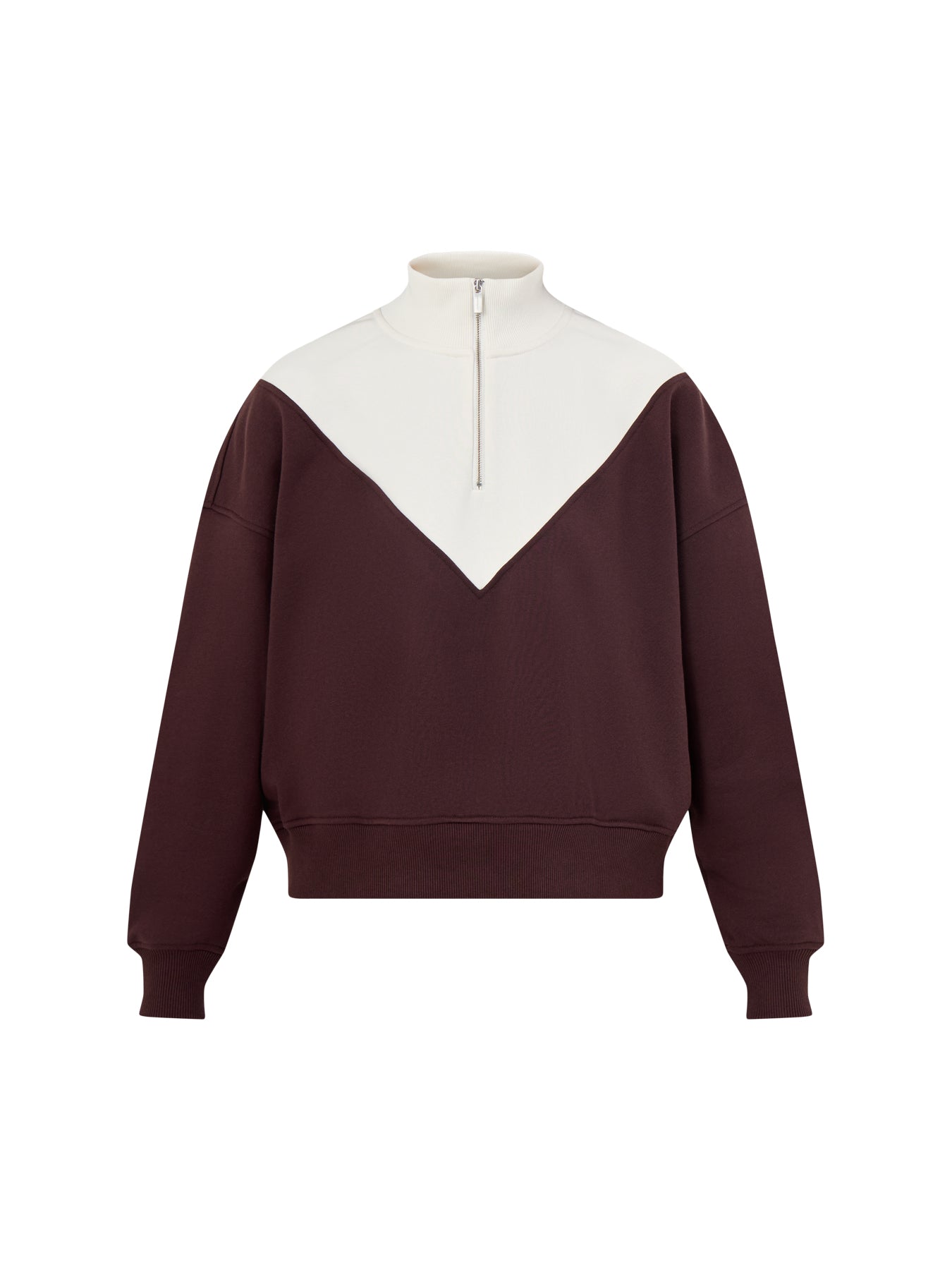 Revive Crop Half Zip Sweatshirt Sablebrown Lilywhite