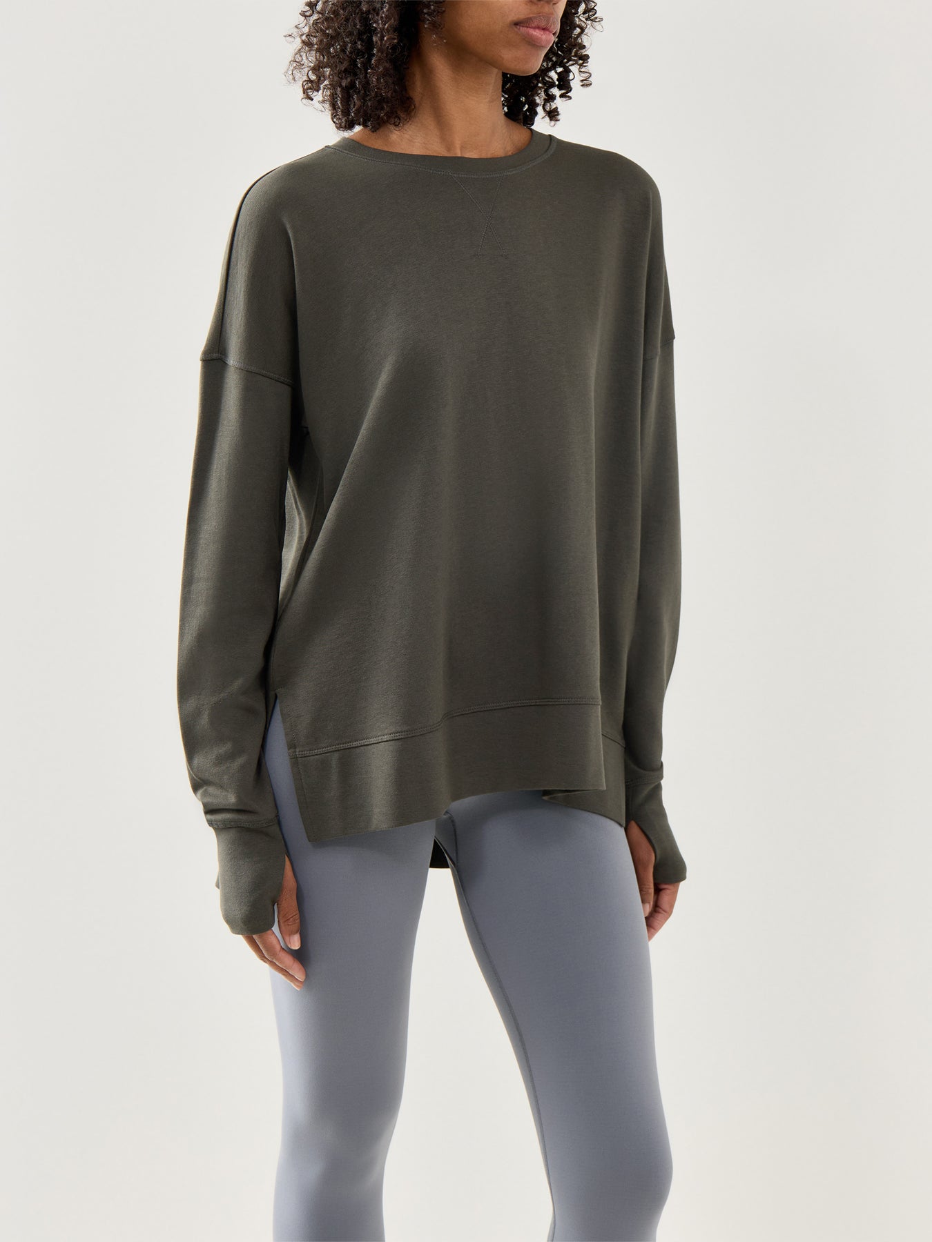 After Class Longline Sweatshirt Nori Green