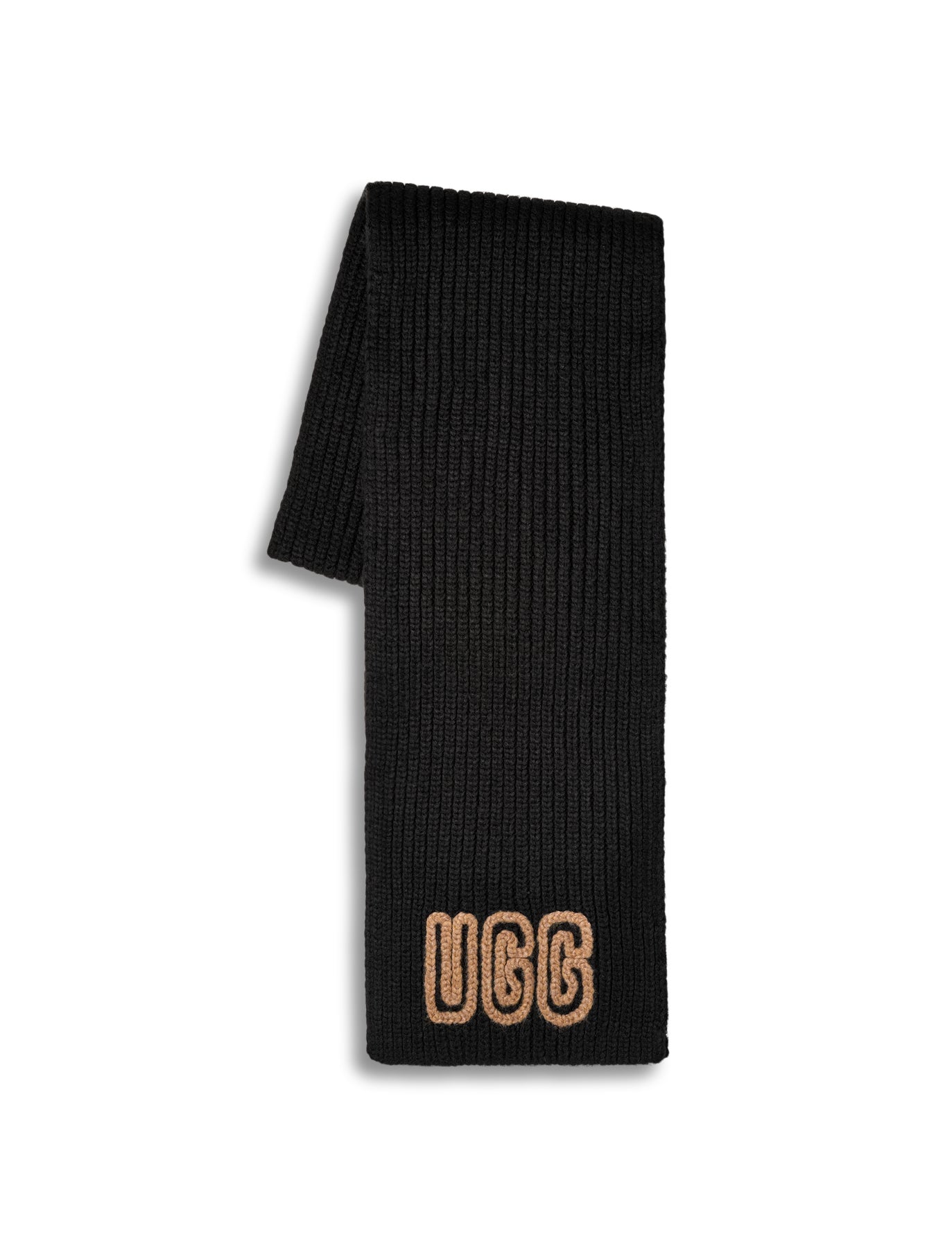 Chunky Crafted Rib Scarf Black