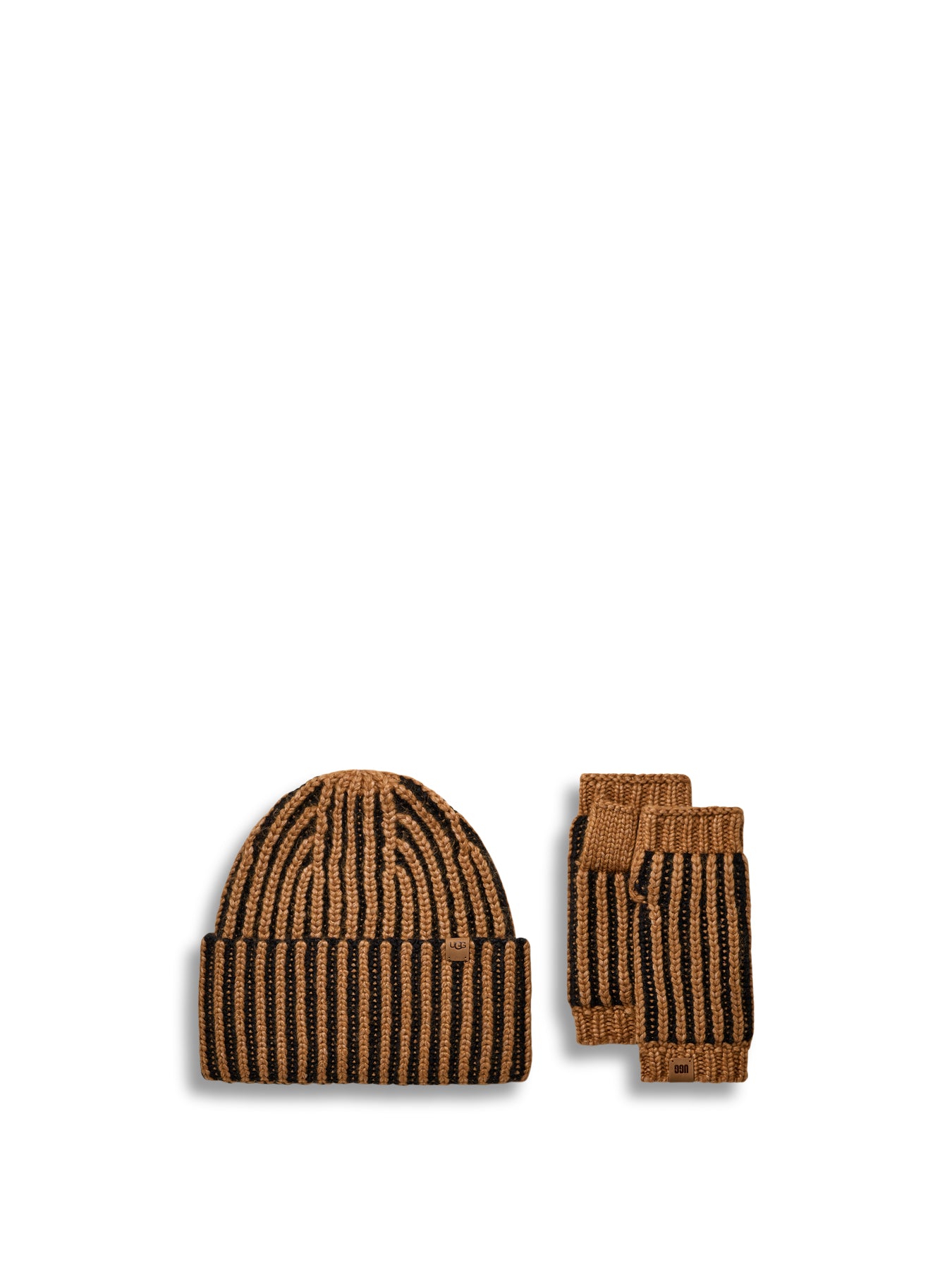 Plaited Hat and Scarf Gift set Black
