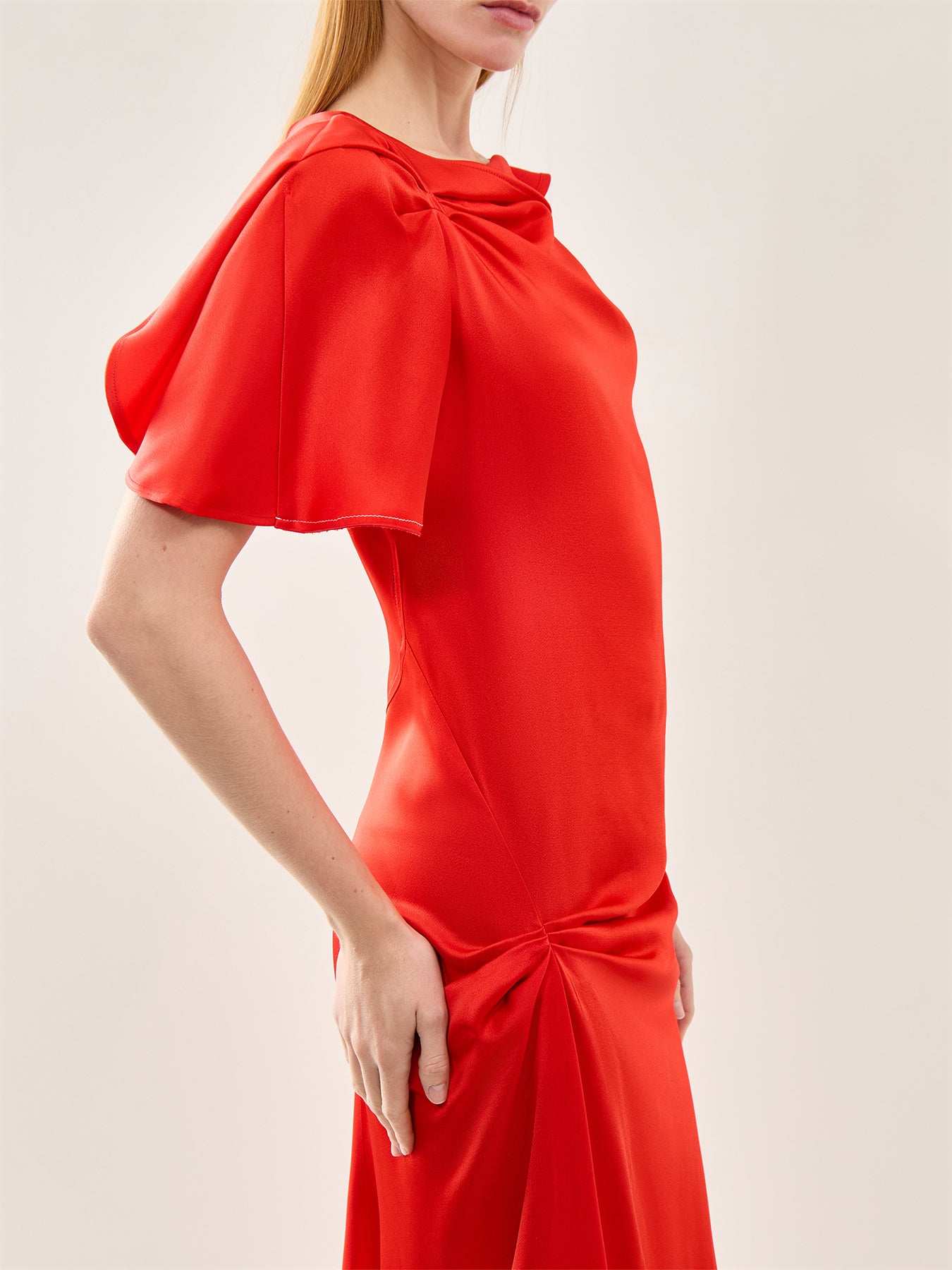 Draped Cap Sleeve Dress