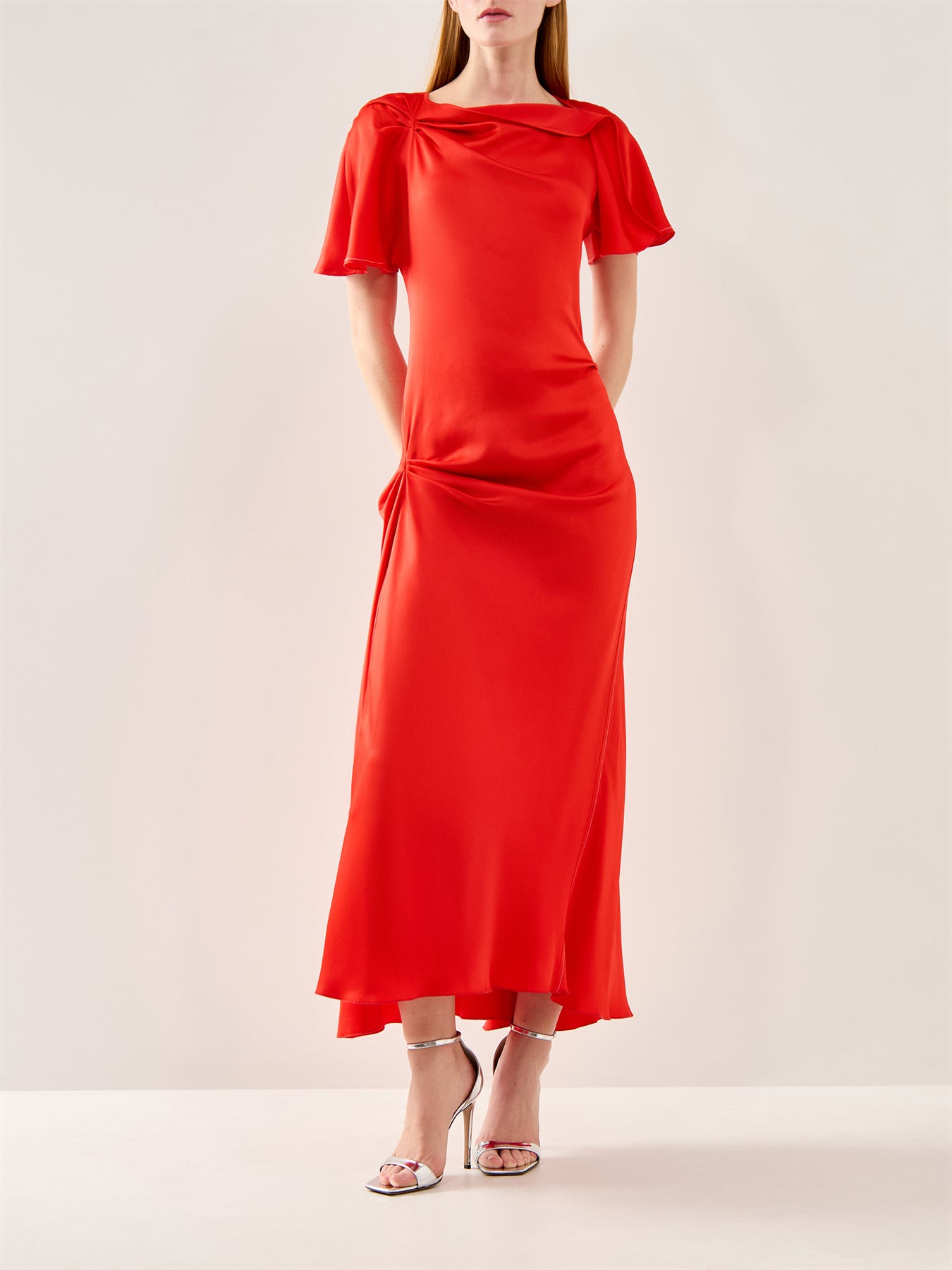 Draped Cap Sleeve Dress