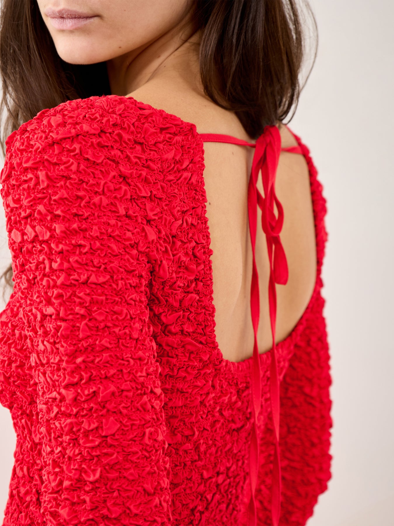 Malinda Super Smocked Midi Dress Red