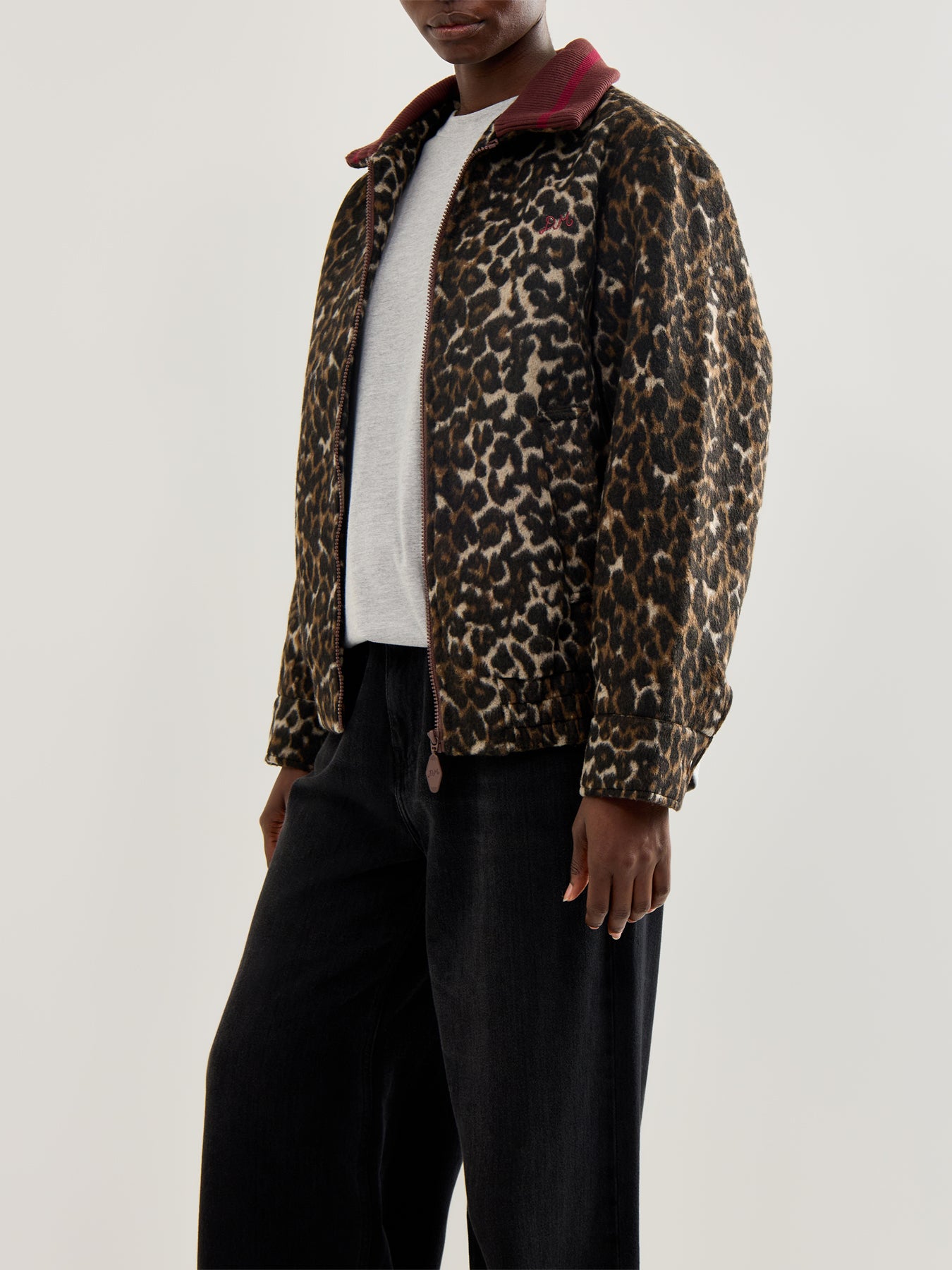 Pixie Wool Bomber Jacket Leopard Print