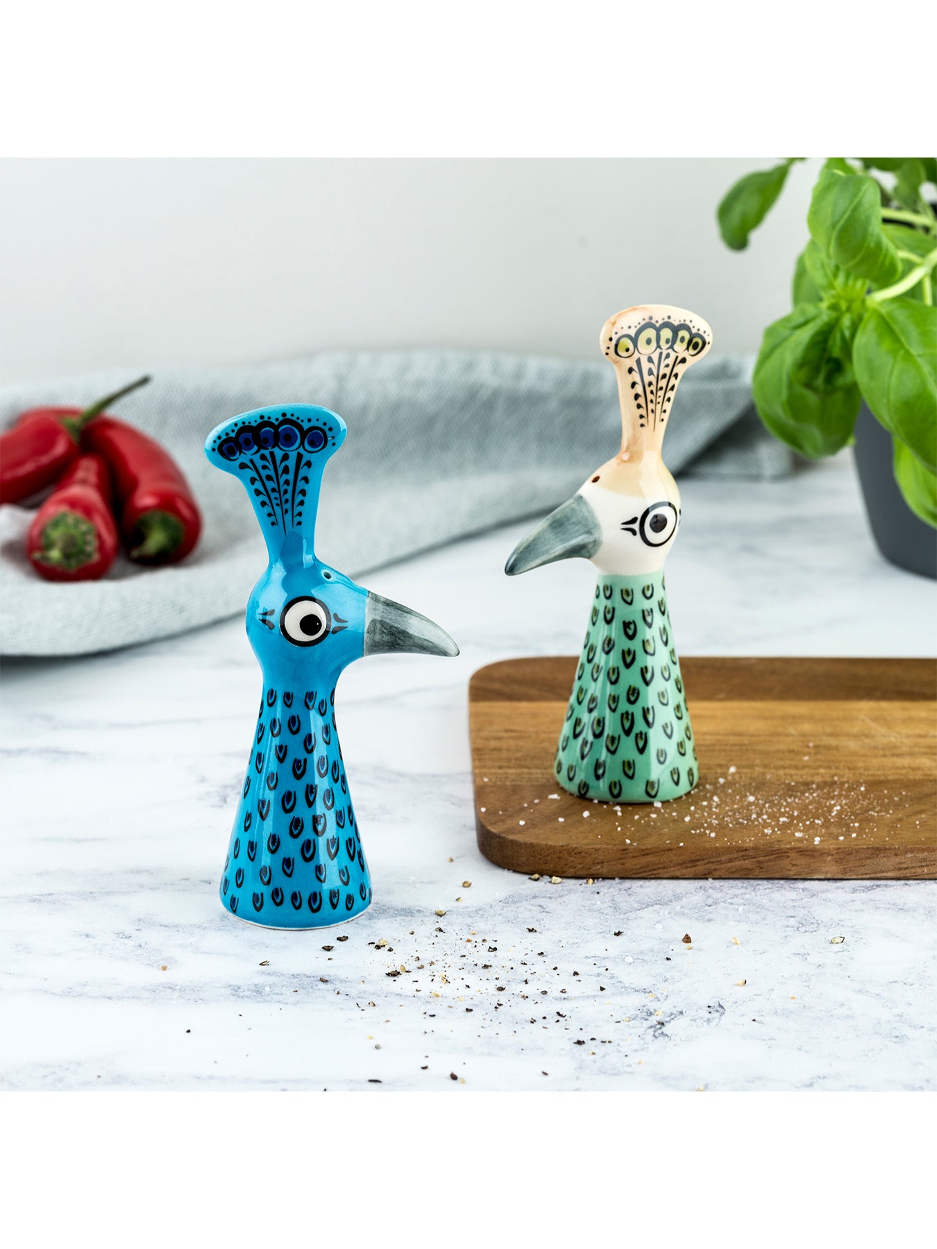 Peacock Salt and Pepper Shakers
