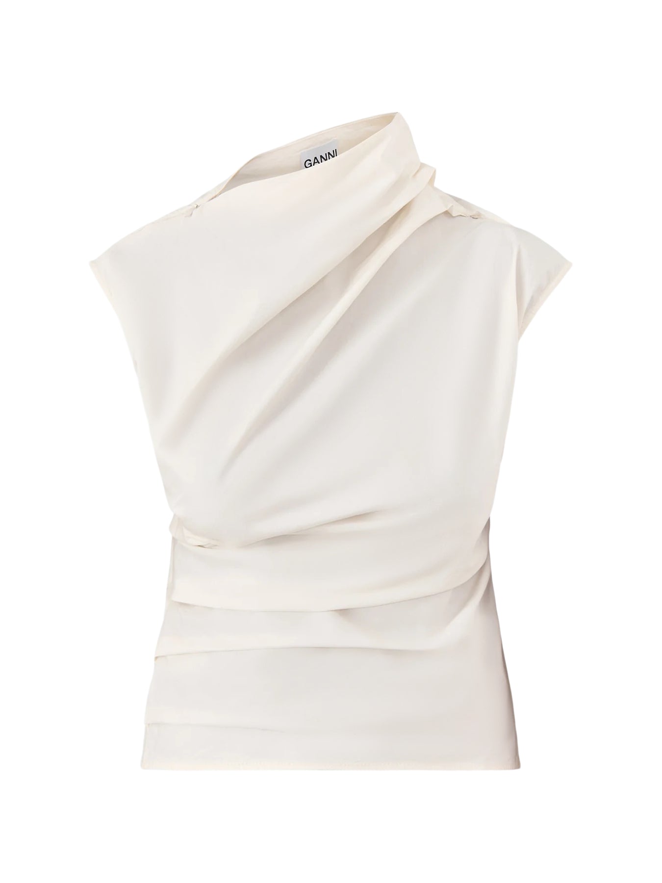 Stretch Cotton Ruched Top White